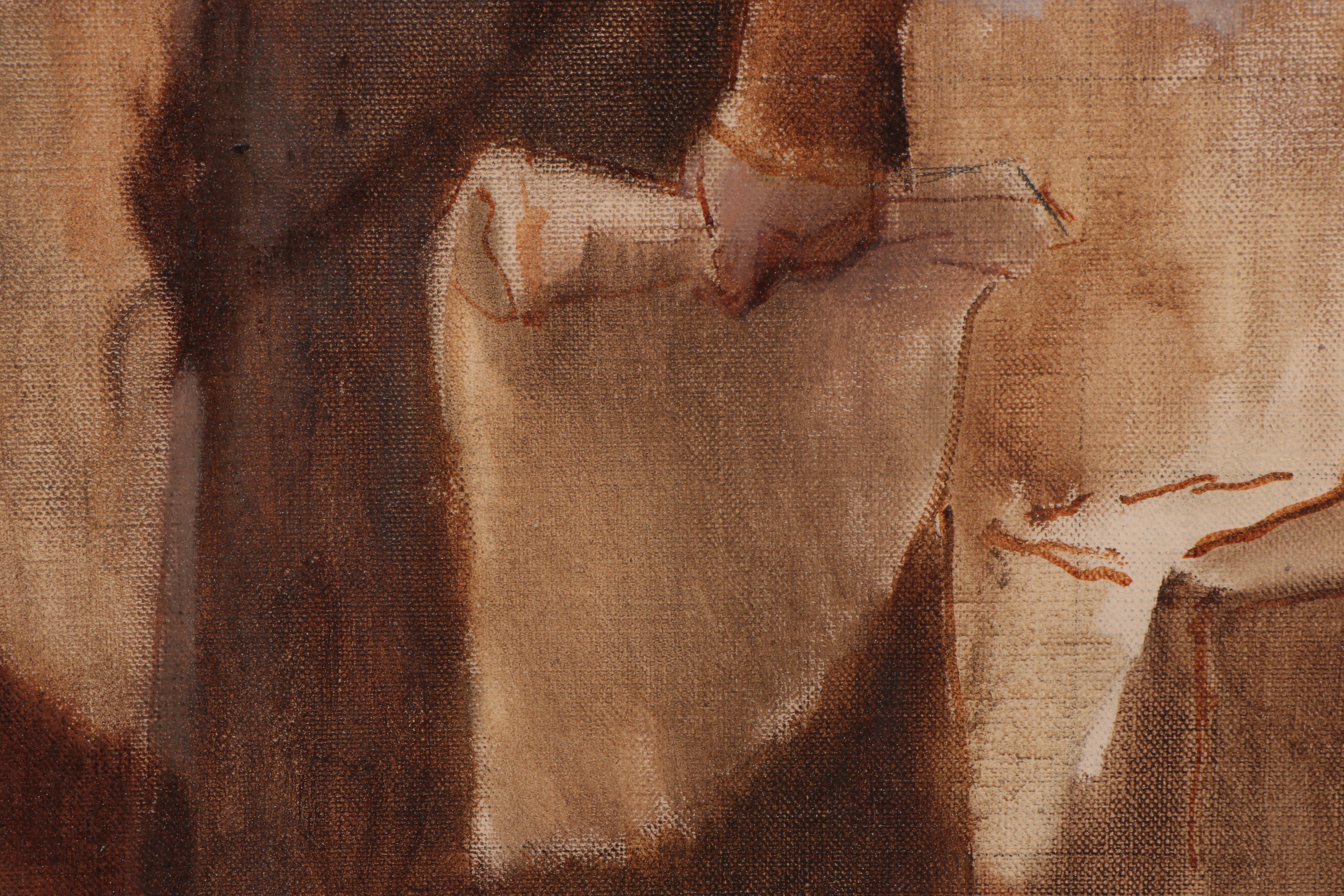 Frank Duveneck Oil Painting "Columbus before the Council of Salamanca," 1886