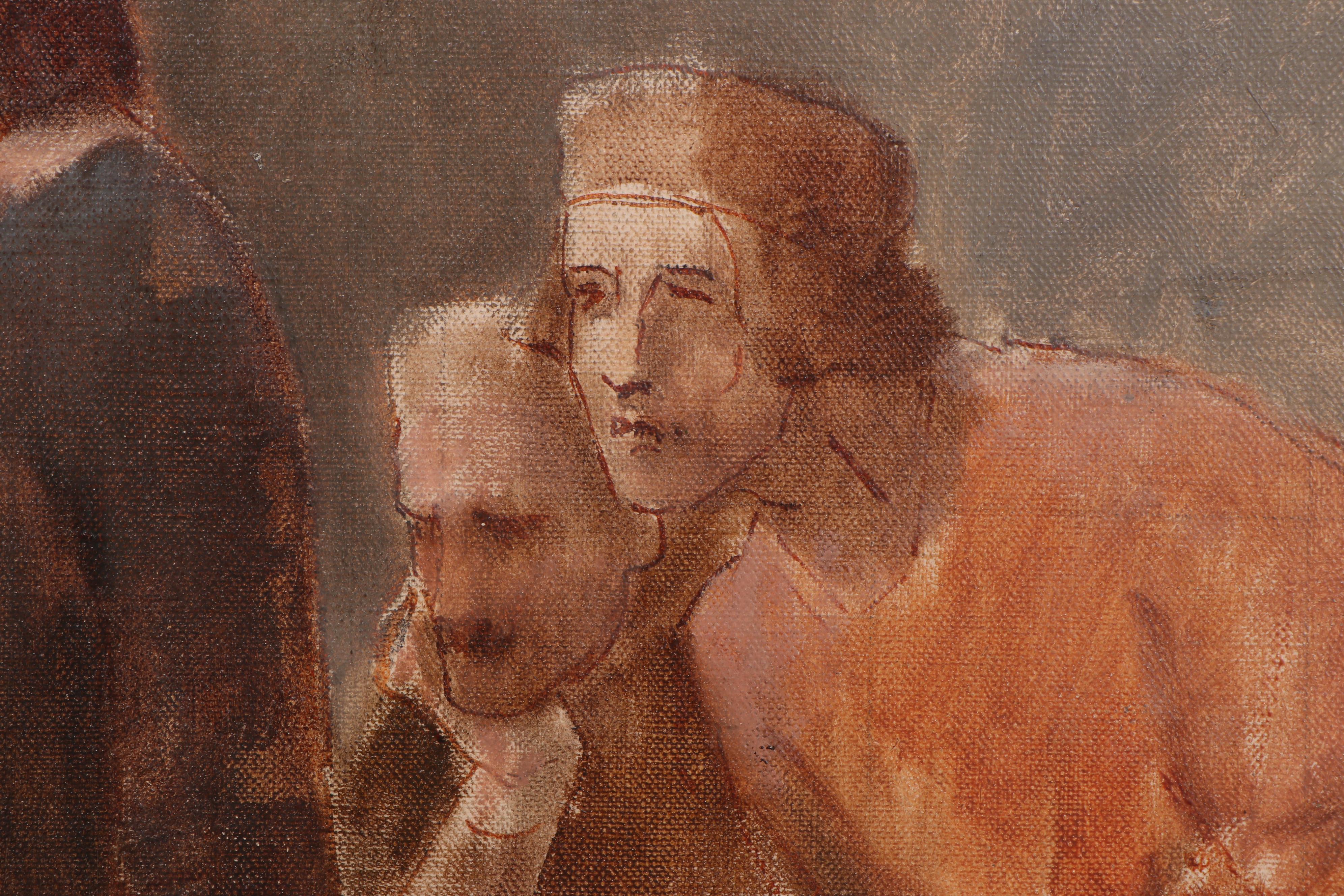 Frank Duveneck Oil Painting "Columbus before the Council of Salamanca," 1886