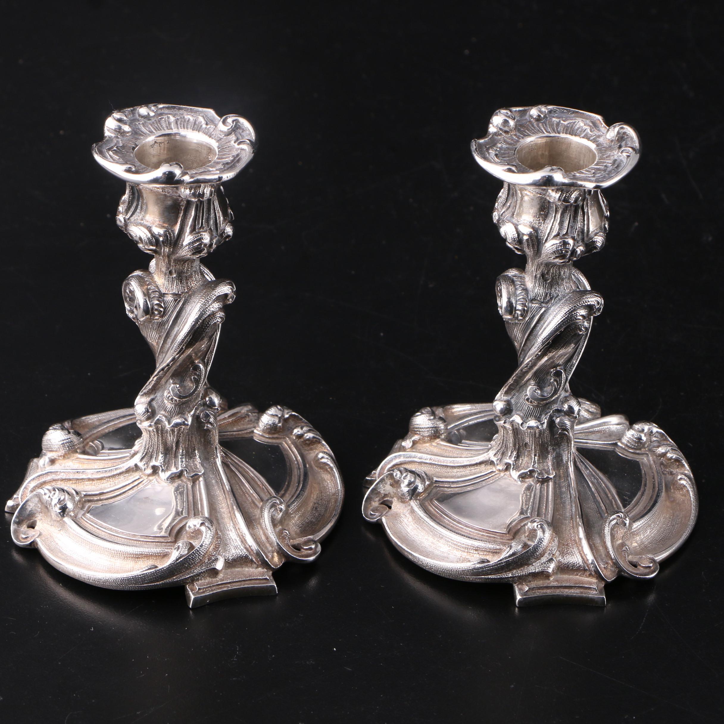 Mario Buccellati Foliate Sterling Silver Candlesticks, 1934–1944