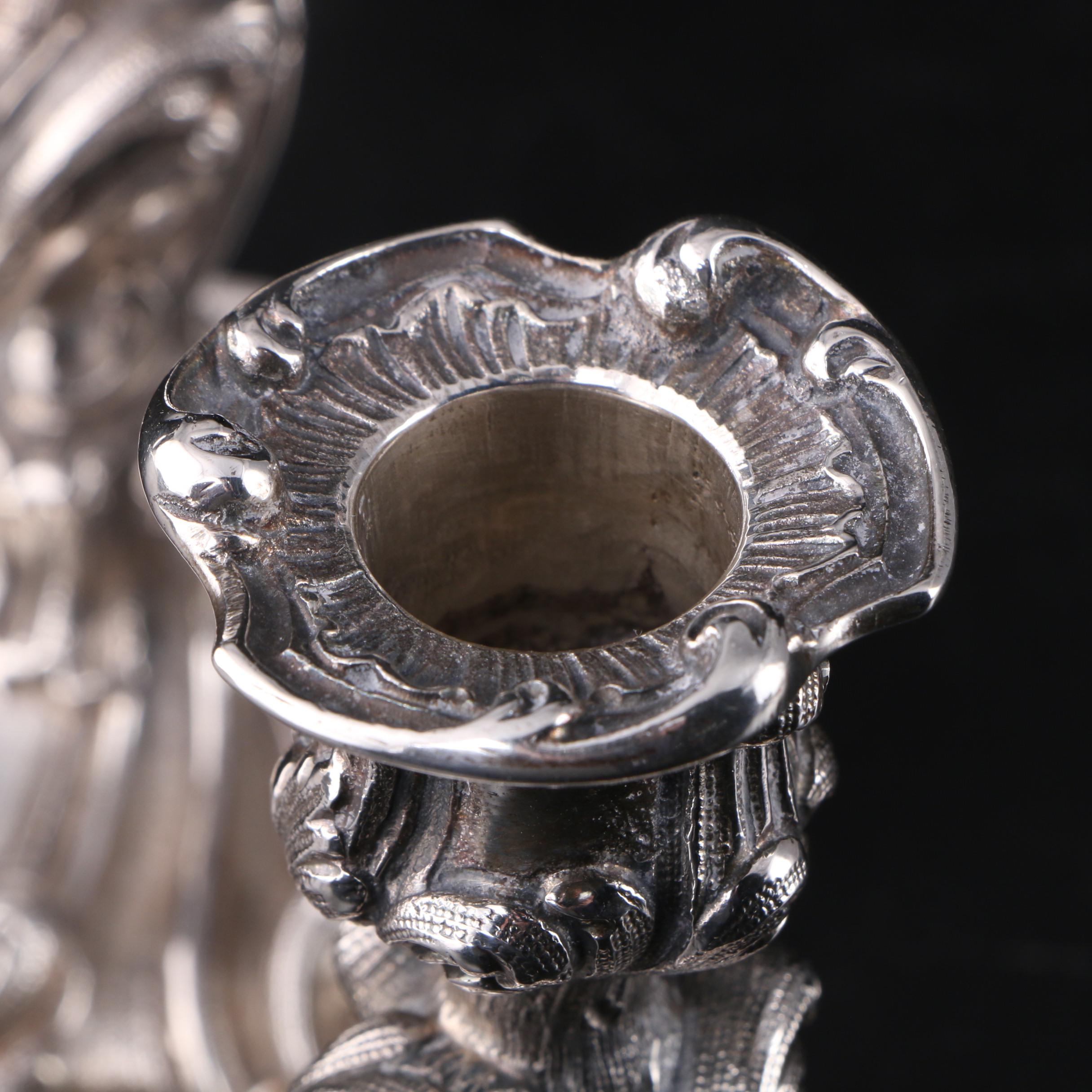 Mario Buccellati Foliate Sterling Silver Candlesticks, 1934–1944