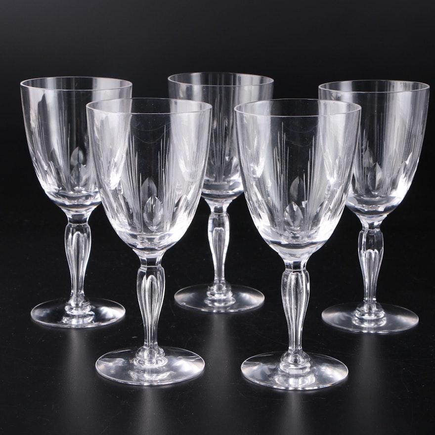 Five Crystal Wine Glasses