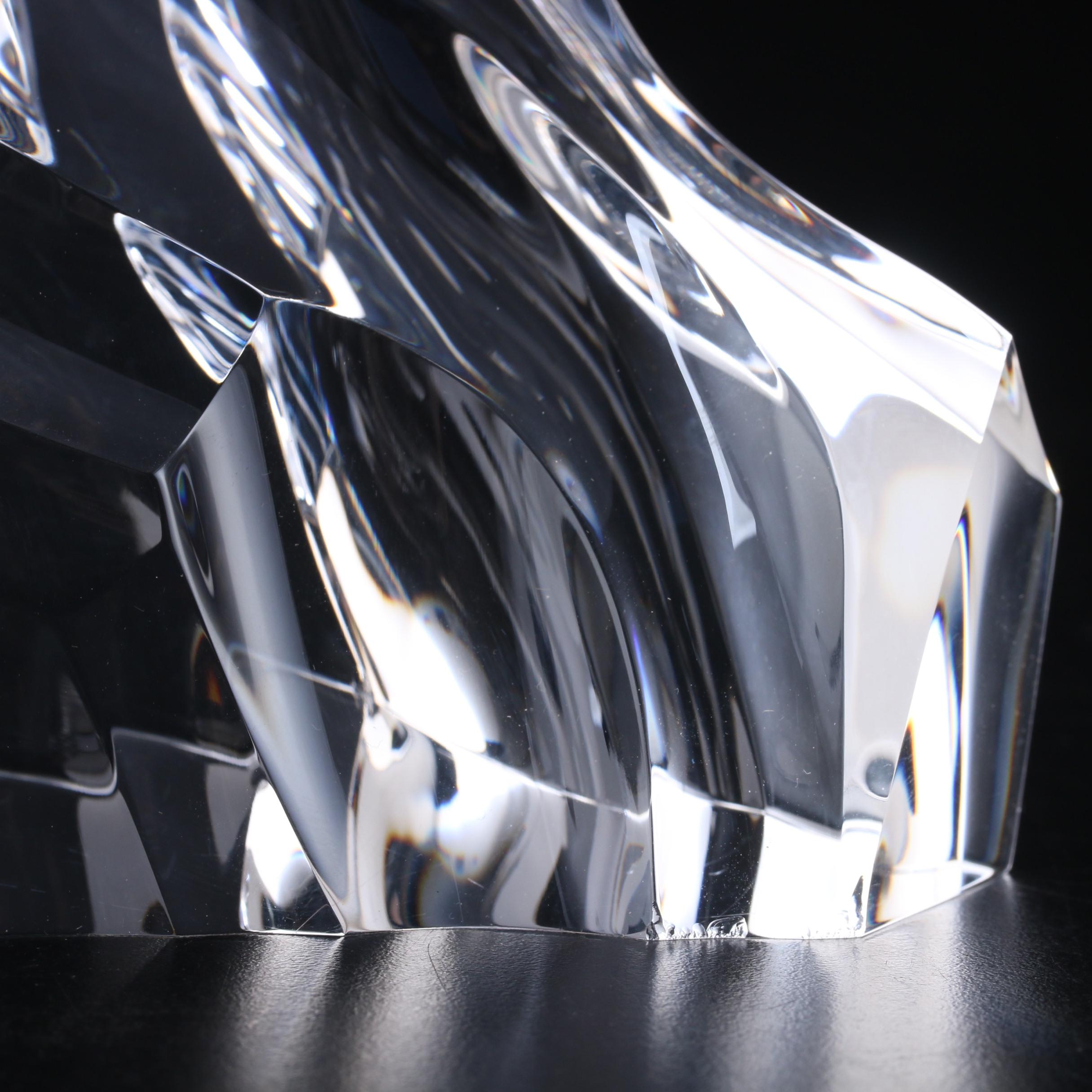 Steuben "Ice Bear" Crystal and Metal Figurine Designed by James Houston