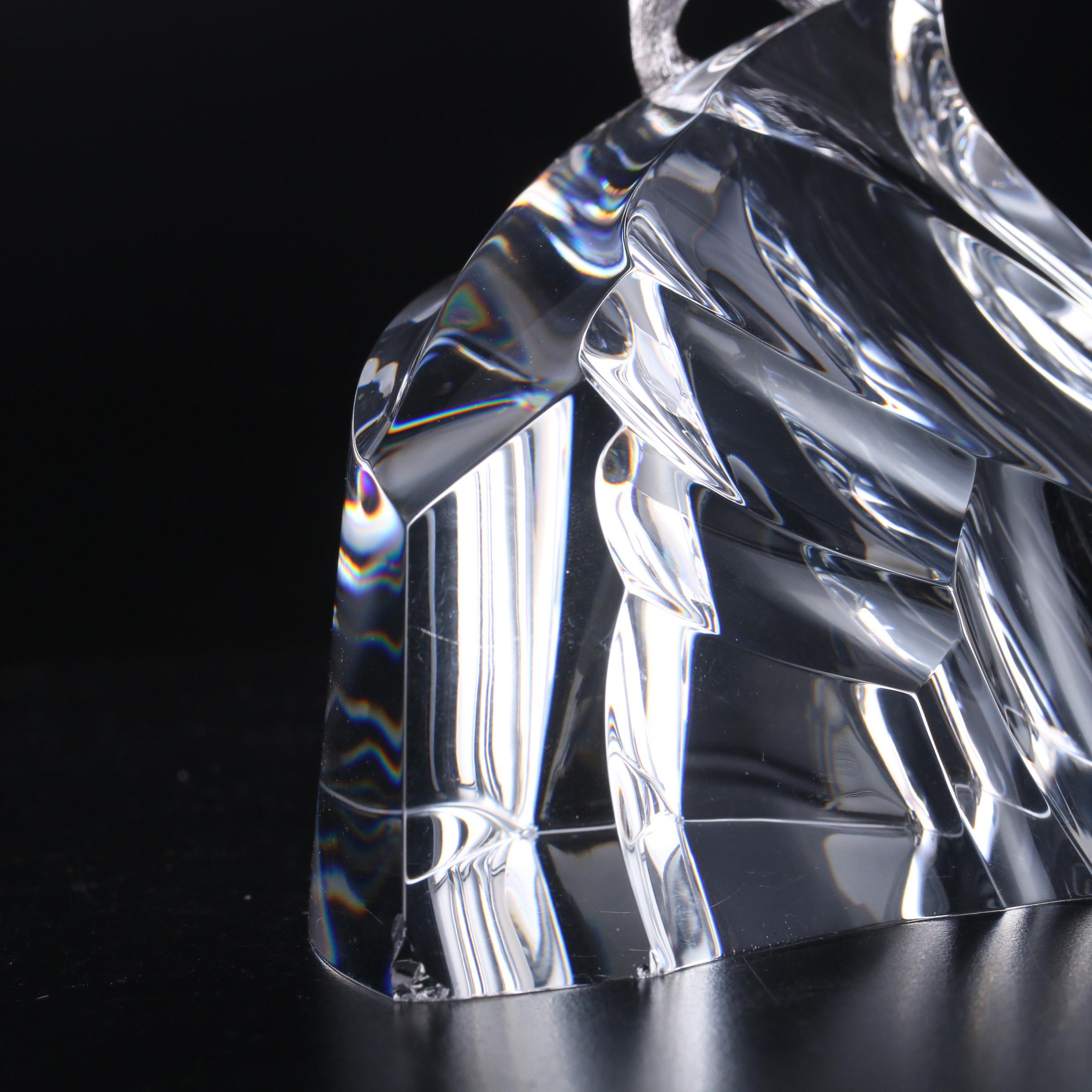 Steuben "Ice Bear" Crystal and Metal Figurine Designed by James Houston