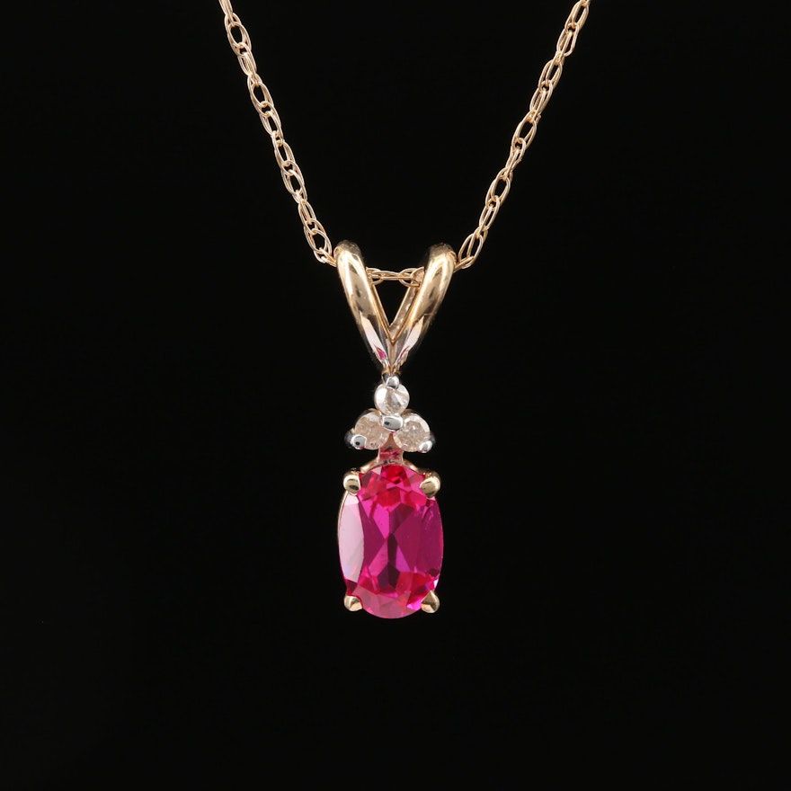 10K Ruby and Diamond Necklace