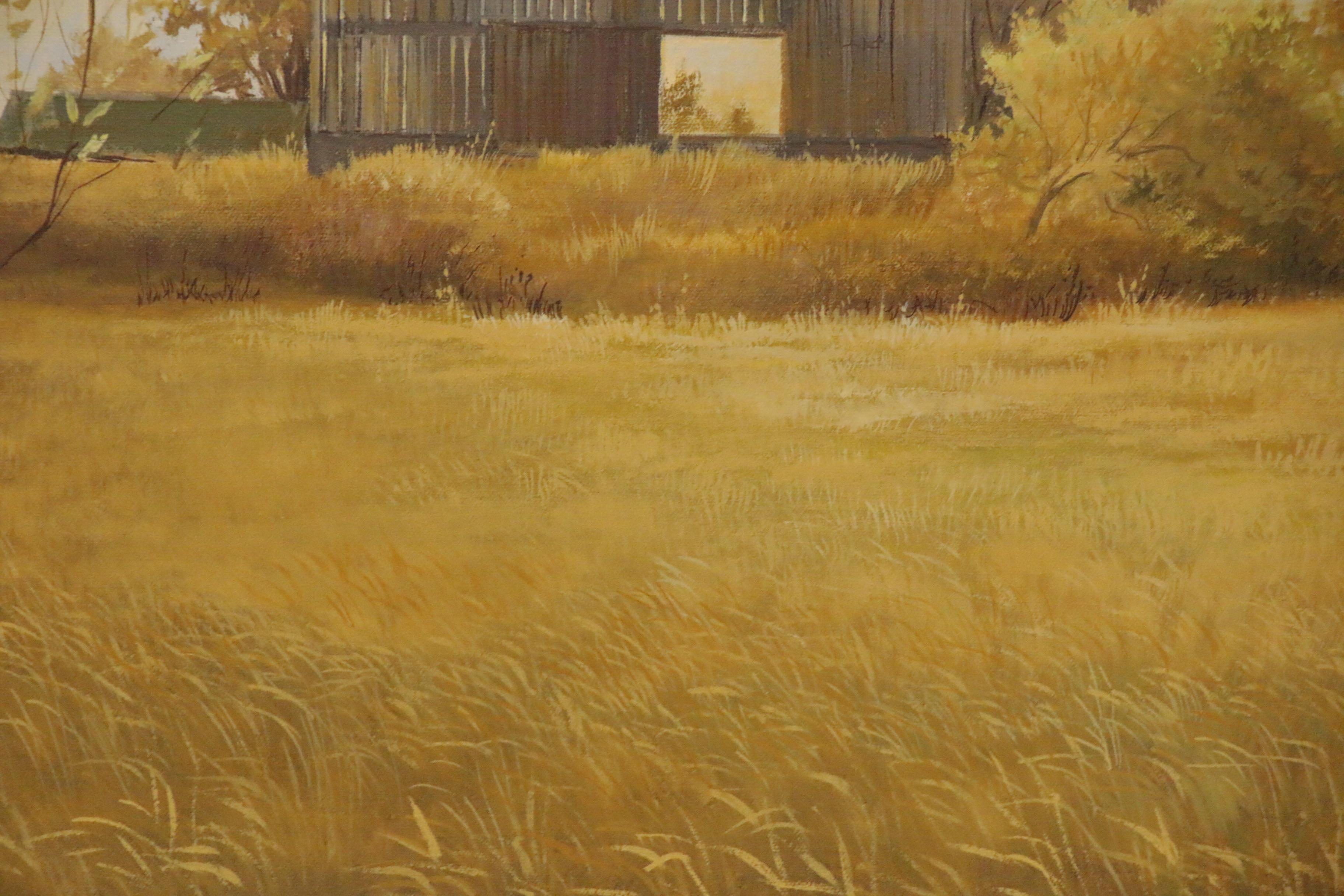 Dale Wilson Oil Painting of Pasture and Barn, Late 20th Century