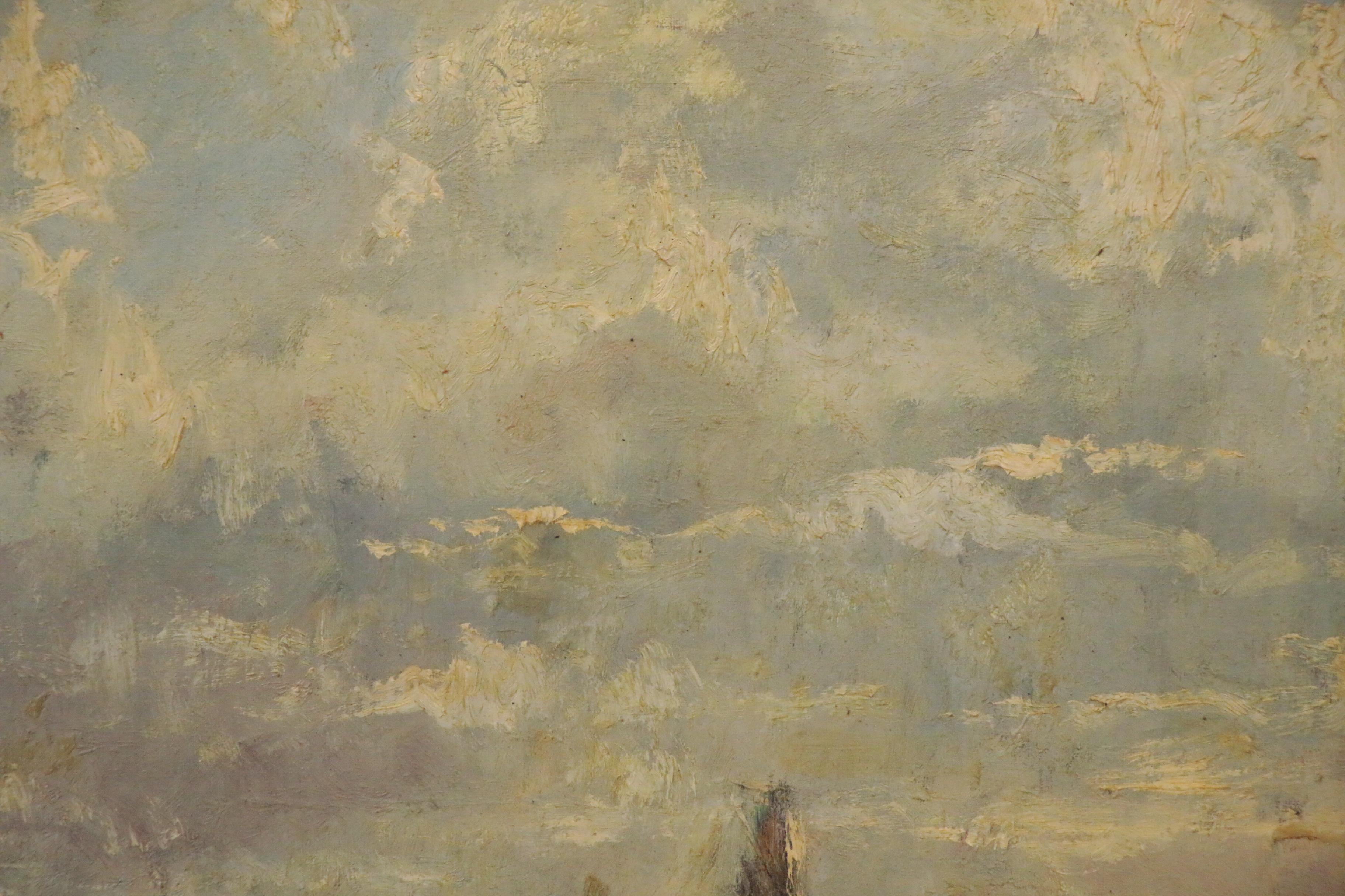 Carl von Volborth Oil Painting of a City Scape, 1962