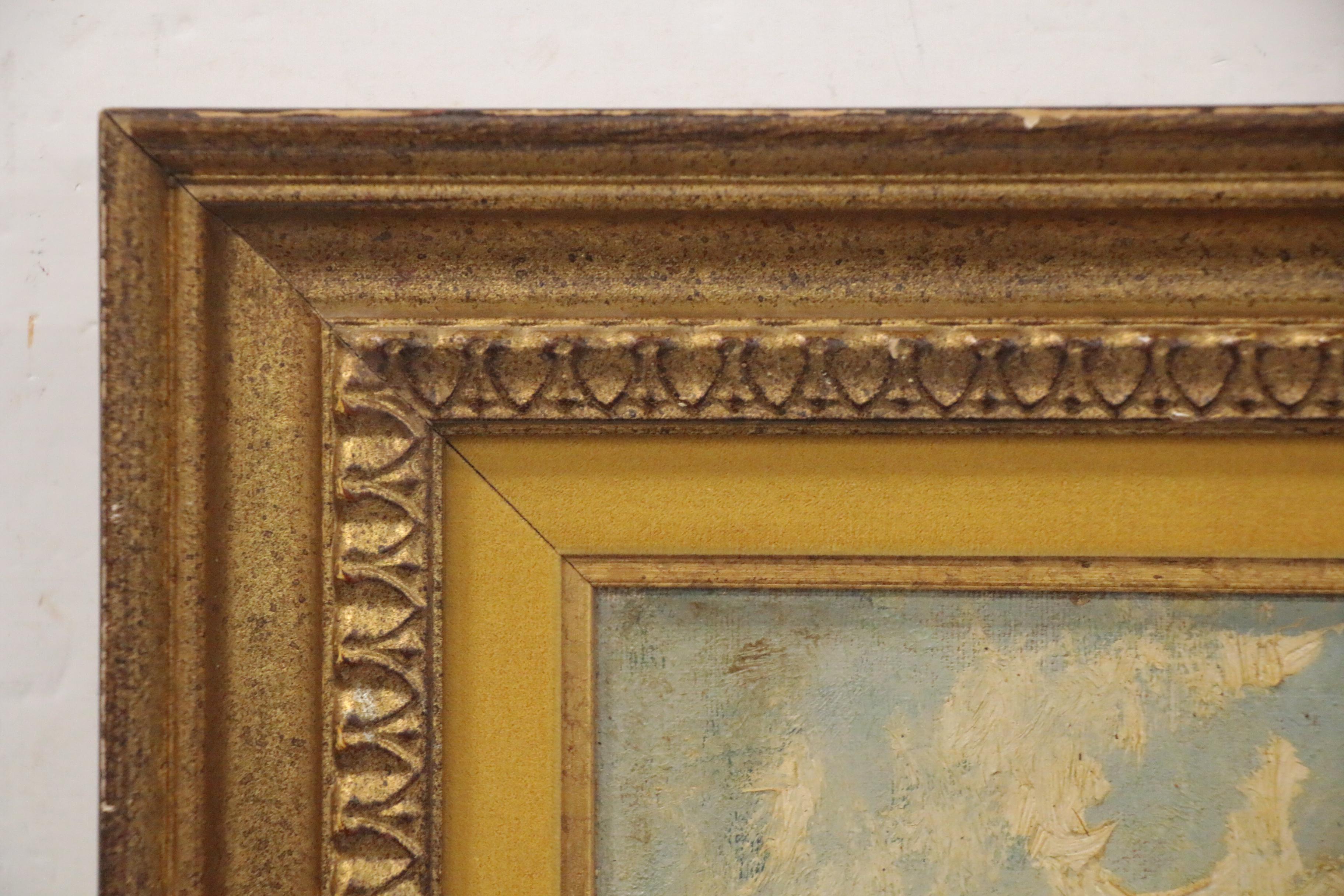 Carl von Volborth Oil Painting of a City Scape, 1962