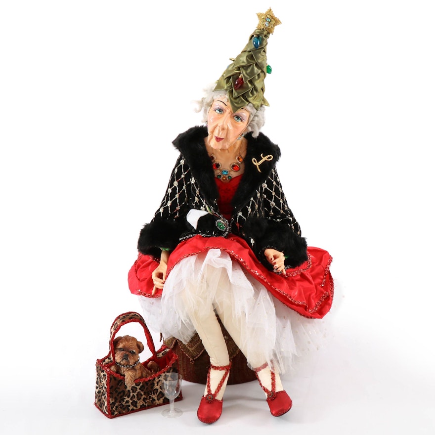 Life-Size Holiday Party Guest Doll with Hand-Painted Face and Accessories