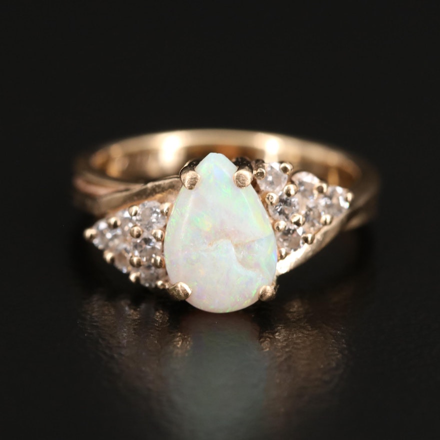 14K Opal and Diamond Ring