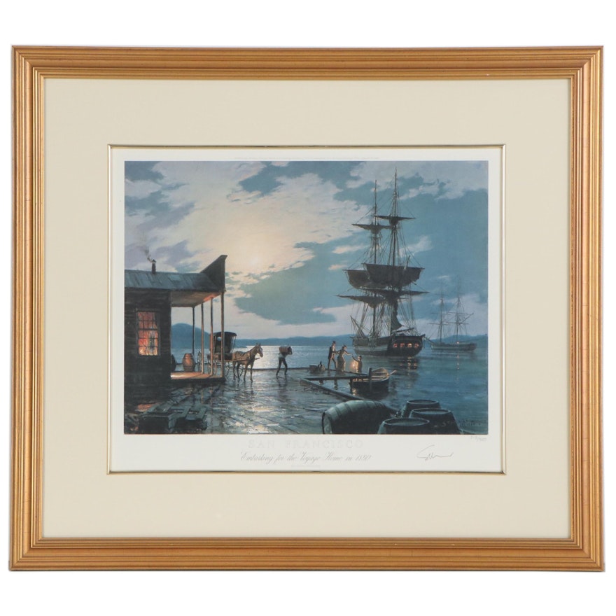 John Stobart Offset Lithograph "Embarking on the Voyage Home in 1850," 1988