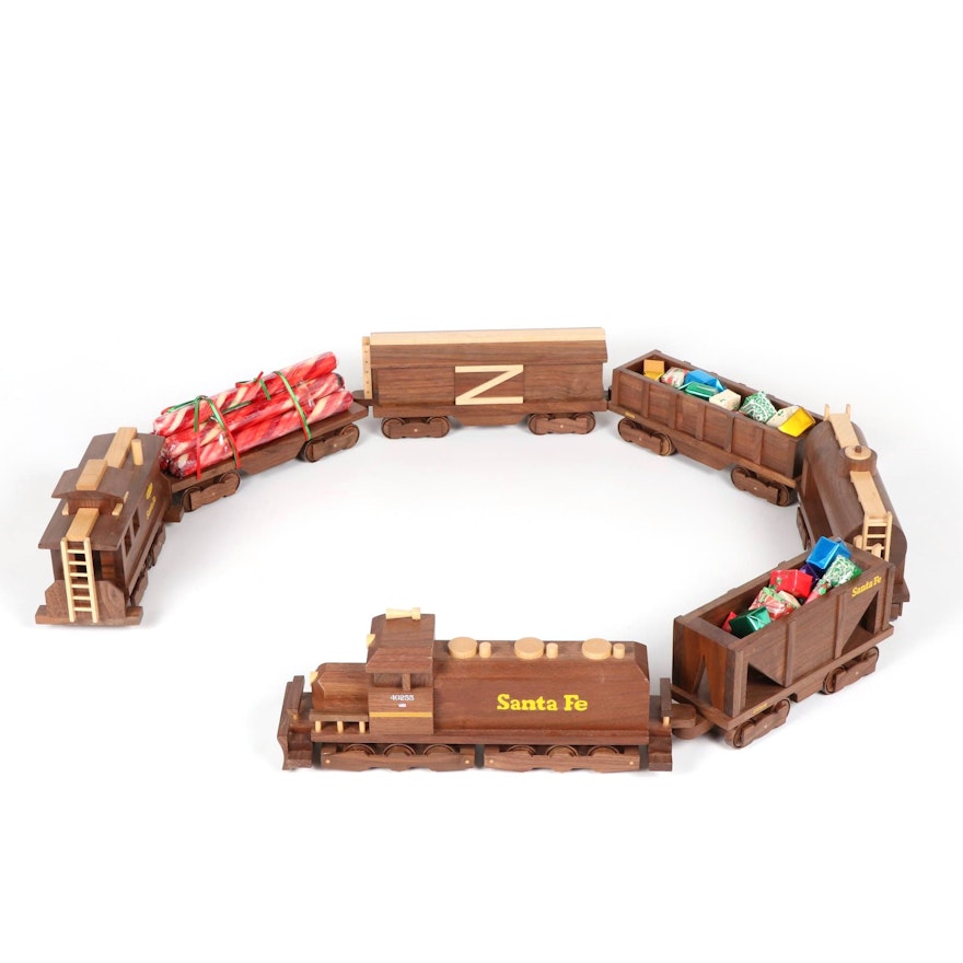 Woodcrafters of Ohio Handcrafted Walnut Wood Toy Train