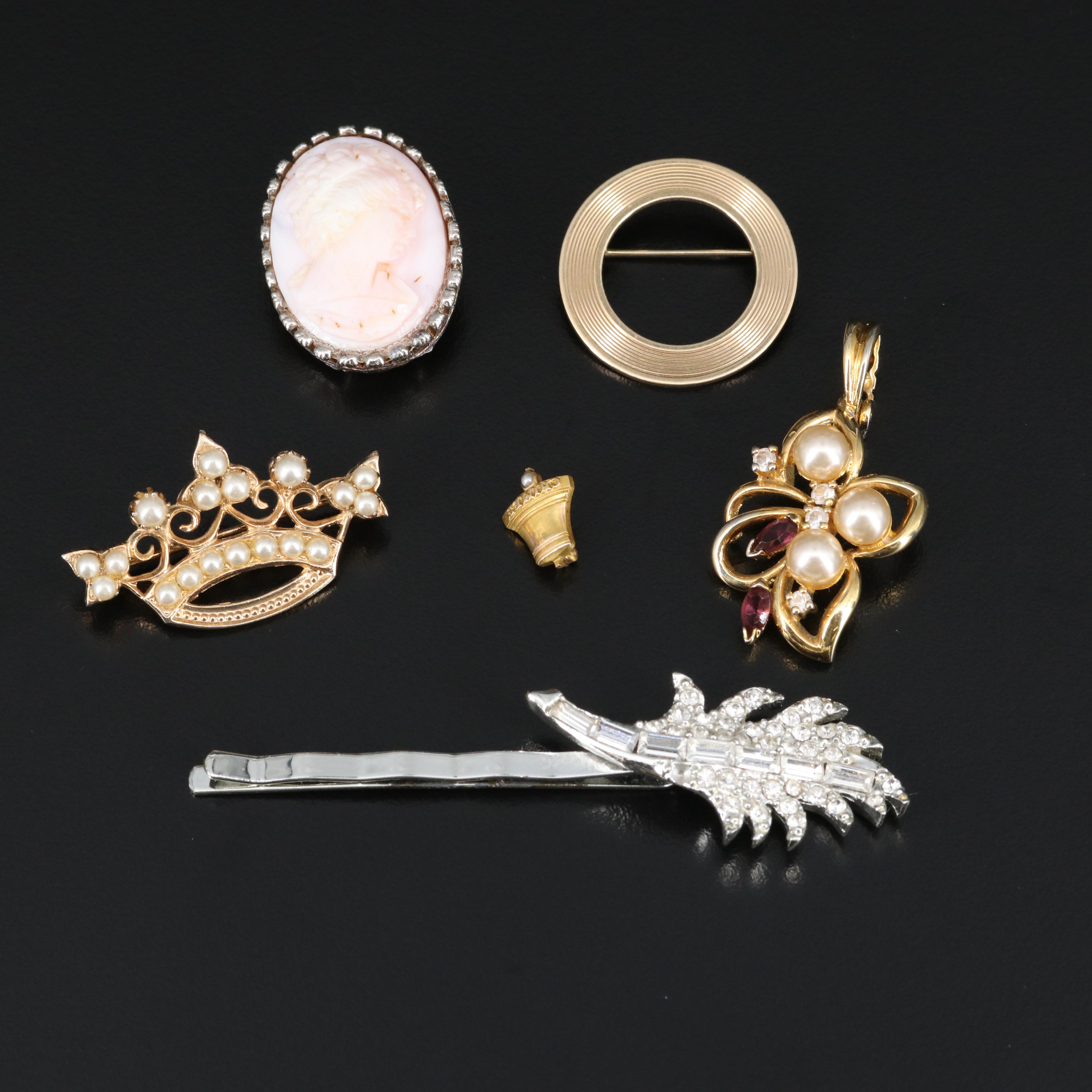 Trifari Black Beaded Necklace and Other Vintage Jewelry