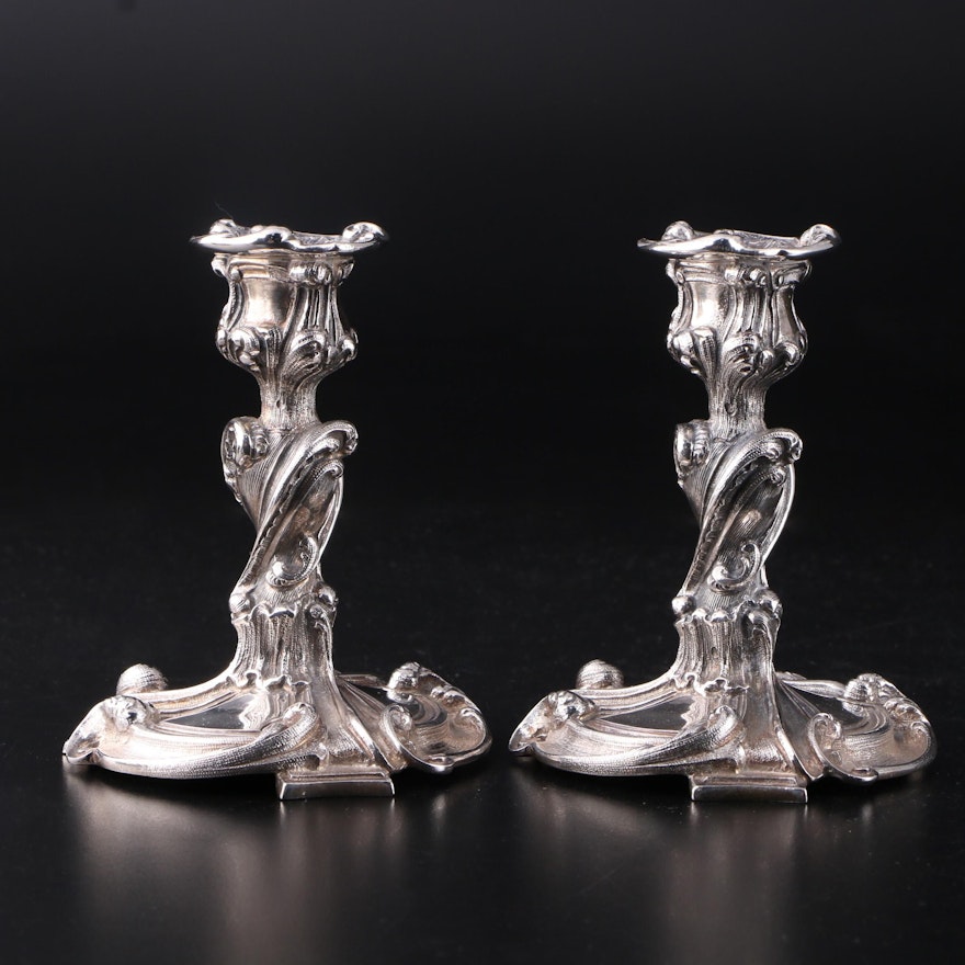 Mario Buccellati Foliate Sterling Silver Candlesticks, 1934–1944