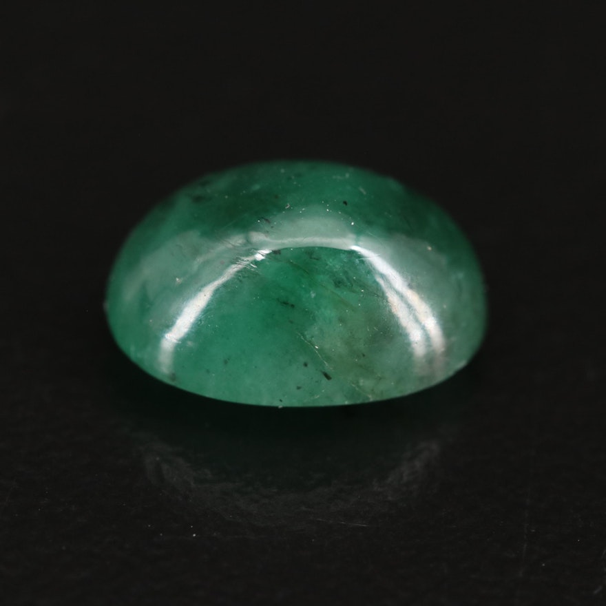 Loose 3.16 CT Oval Cabochon Emerald