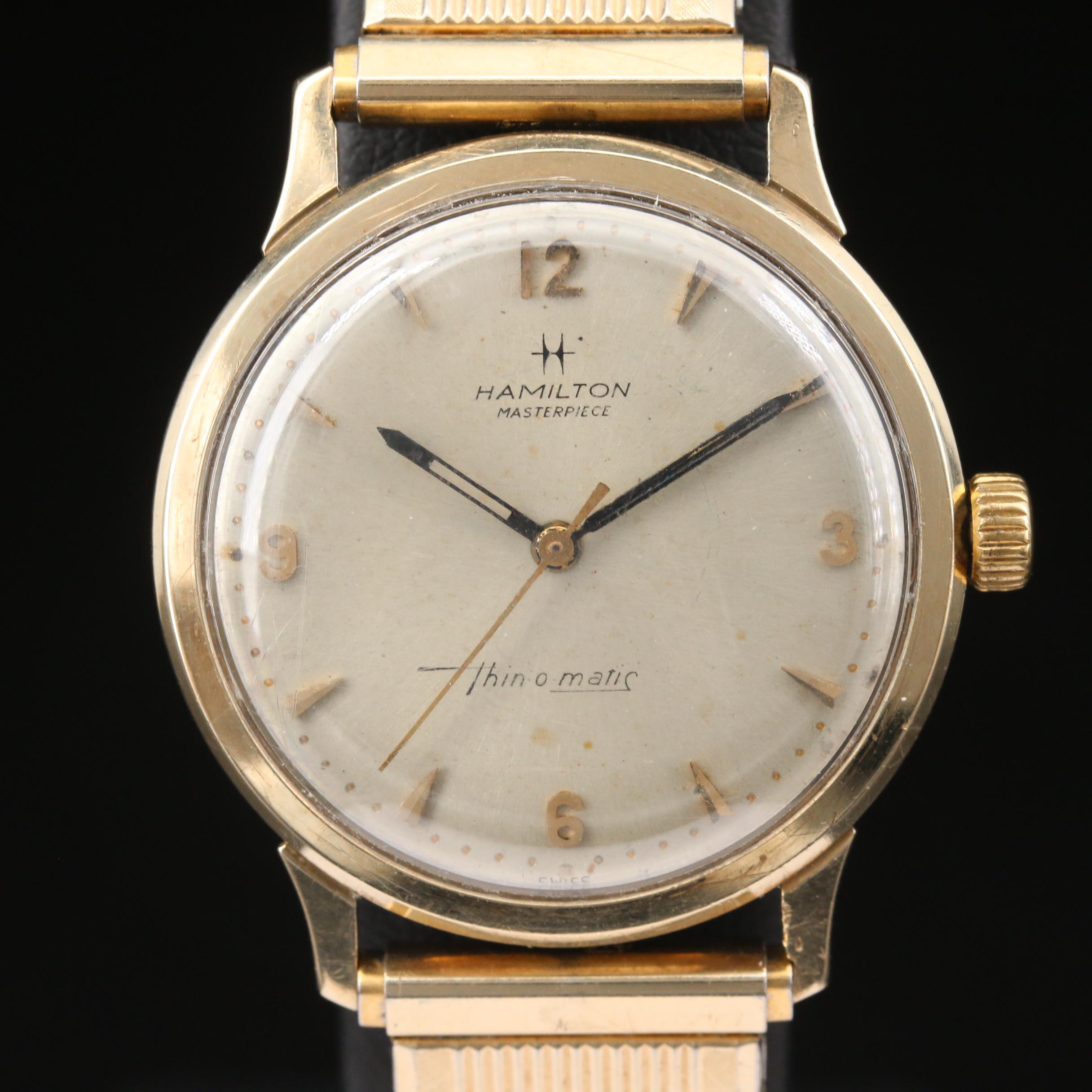 Vintage Hamilton Masterpiece Thin-O-Matic 10K Gold Automatic Watch