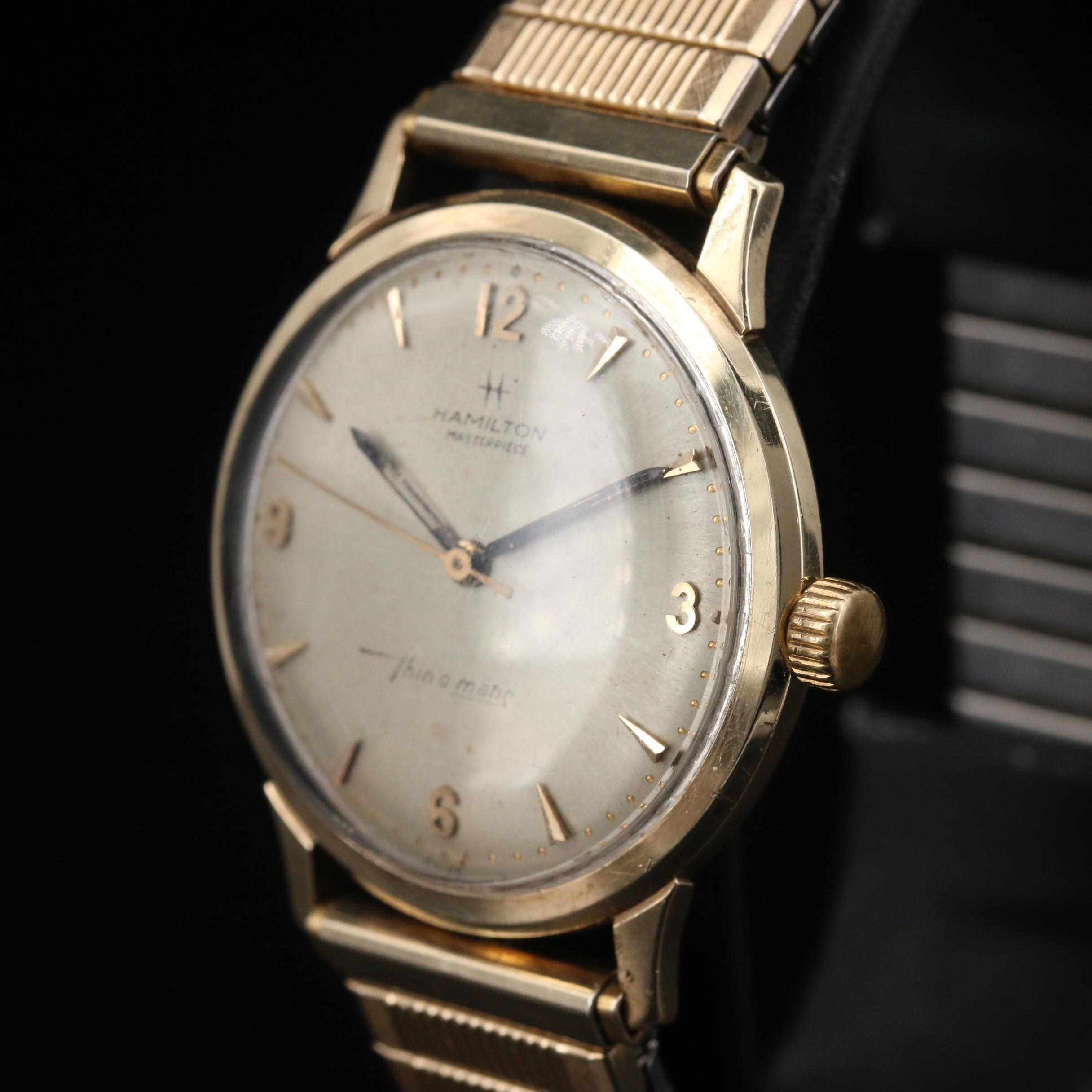 Vintage Hamilton Masterpiece Thin-O-Matic 10K Gold Automatic Watch