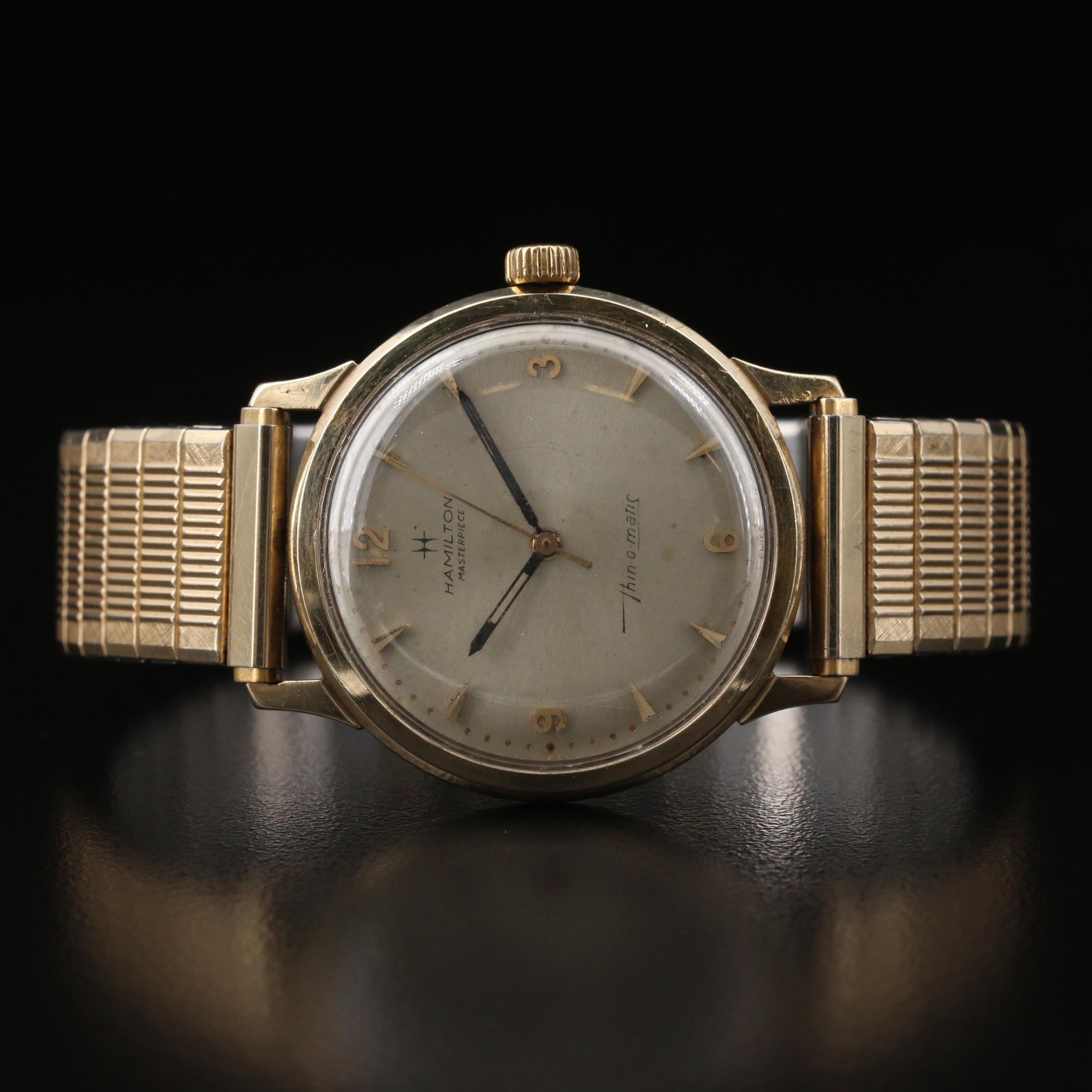 Vintage Hamilton Masterpiece Thin-O-Matic 10K Gold Automatic Watch