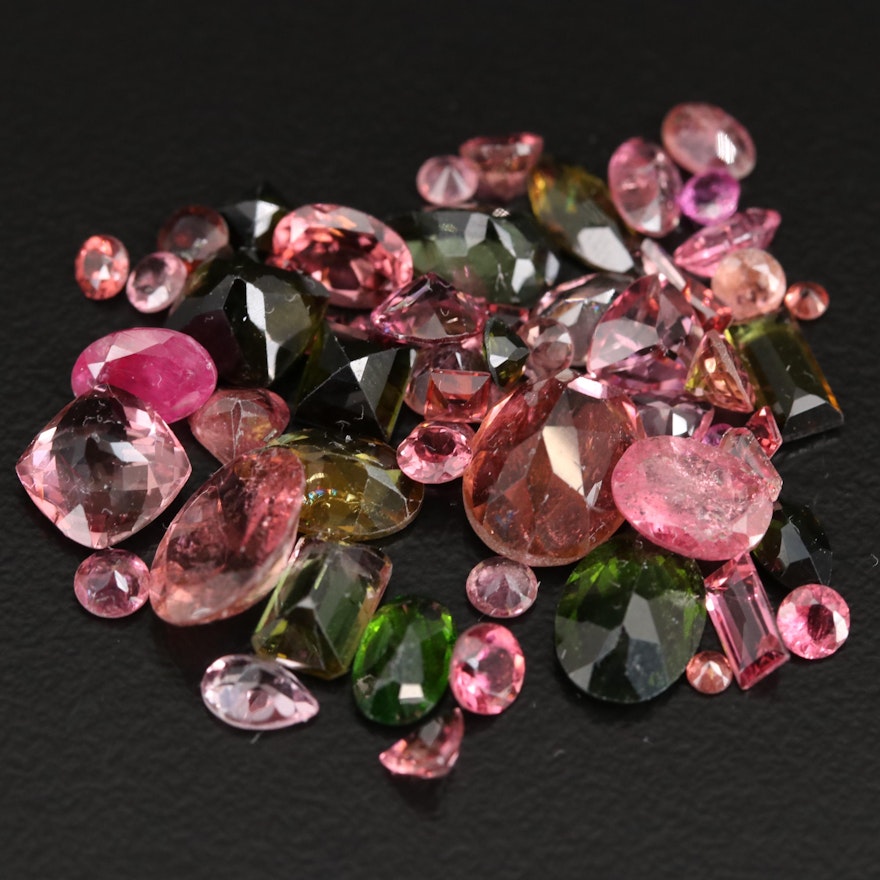 Loose 18.22 CTW Faceted Tourmalines and Diopsides