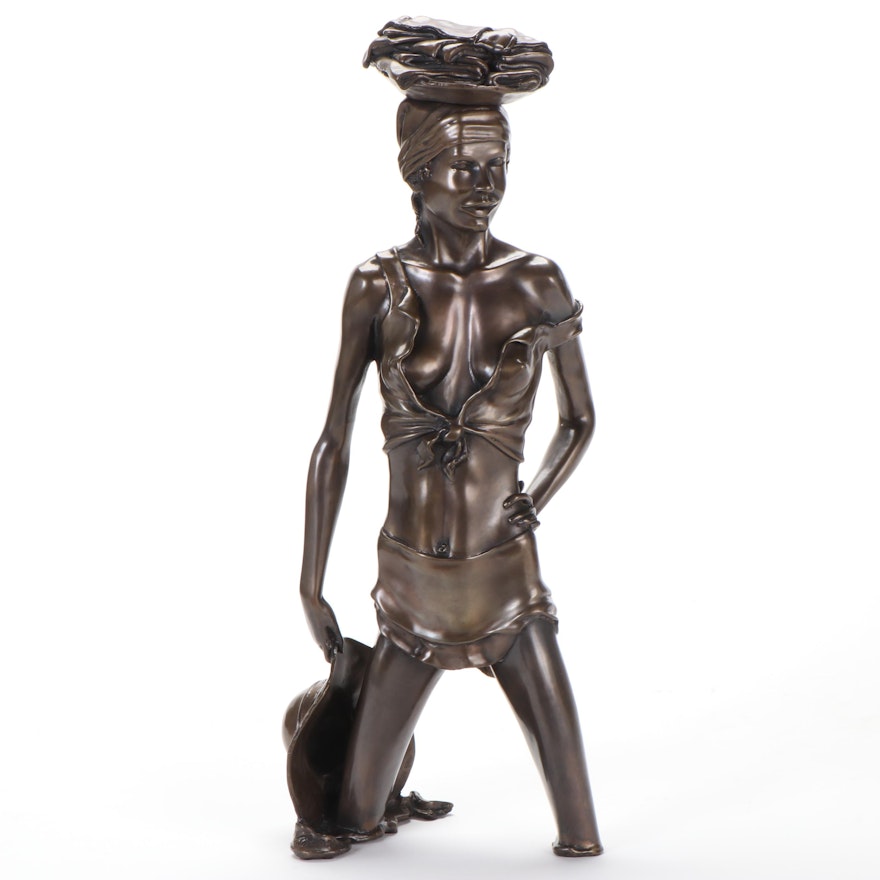 Tom Bowers Bronze Figural Sculpture, 1998