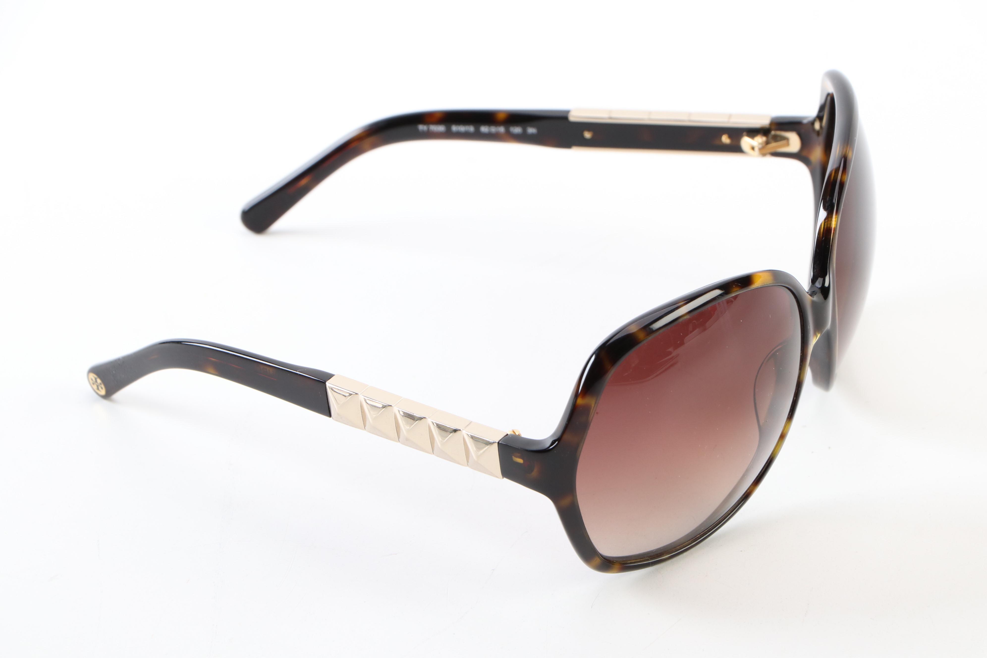 Tory Burch Studded Faux Tortoise Gradient Lens Sunglasses