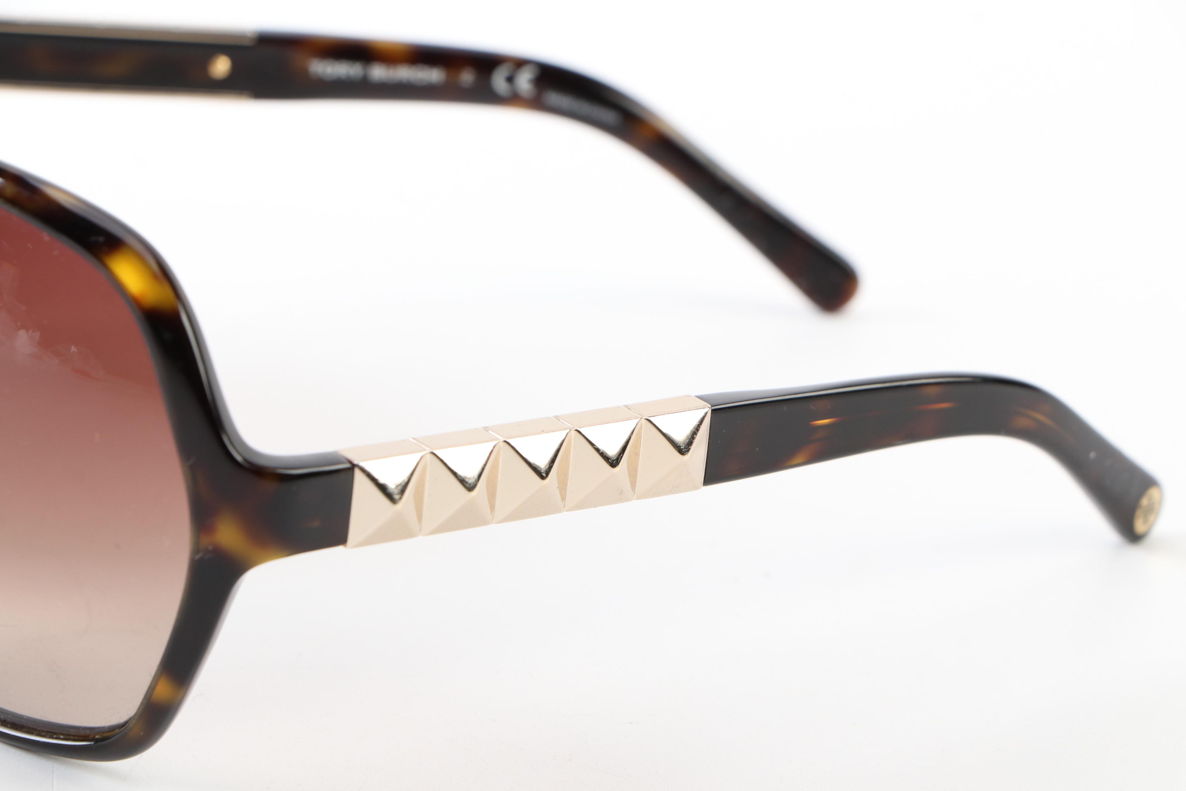 Tory Burch Studded Faux Tortoise Gradient Lens Sunglasses