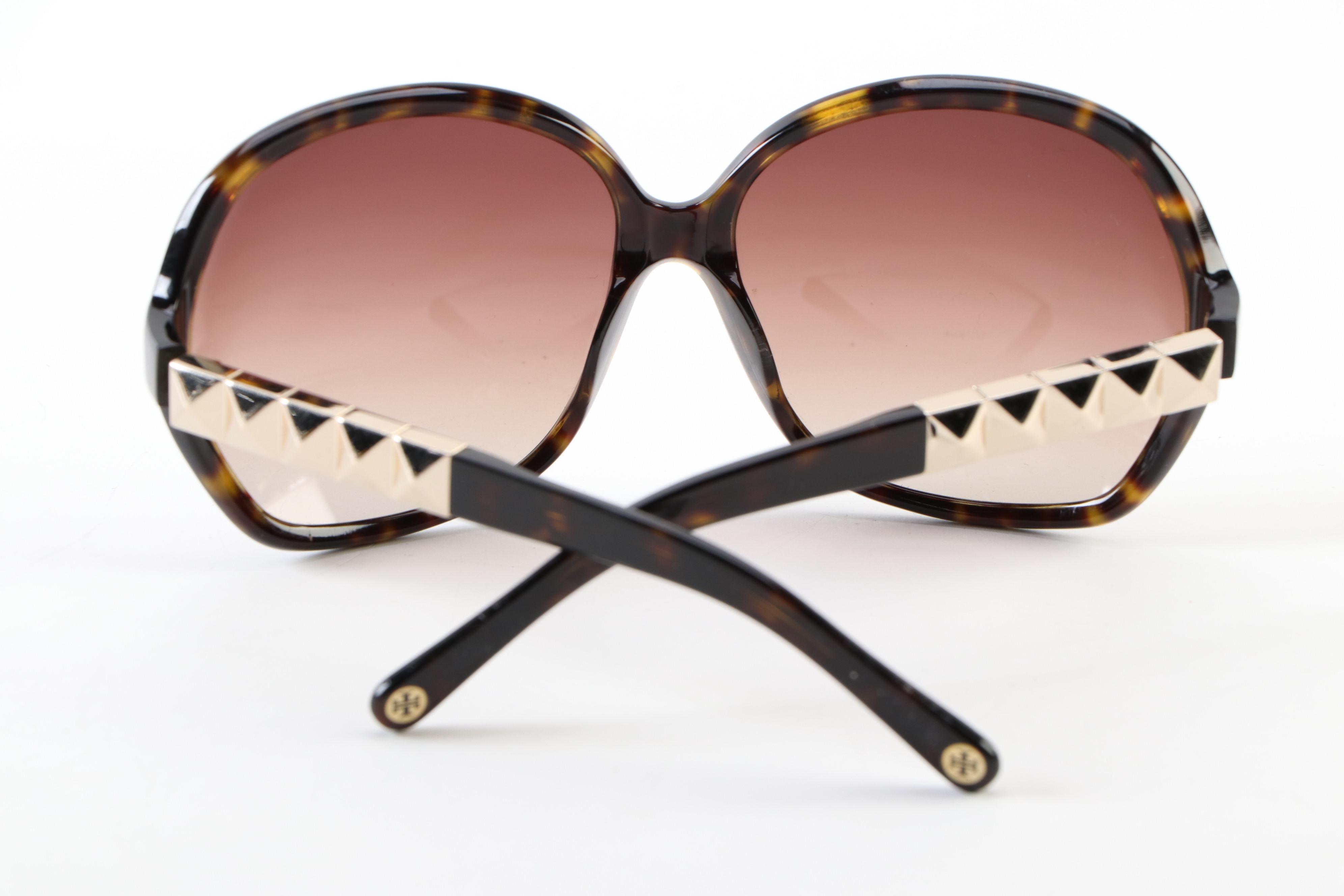 Tory Burch Studded Faux Tortoise Gradient Lens Sunglasses
