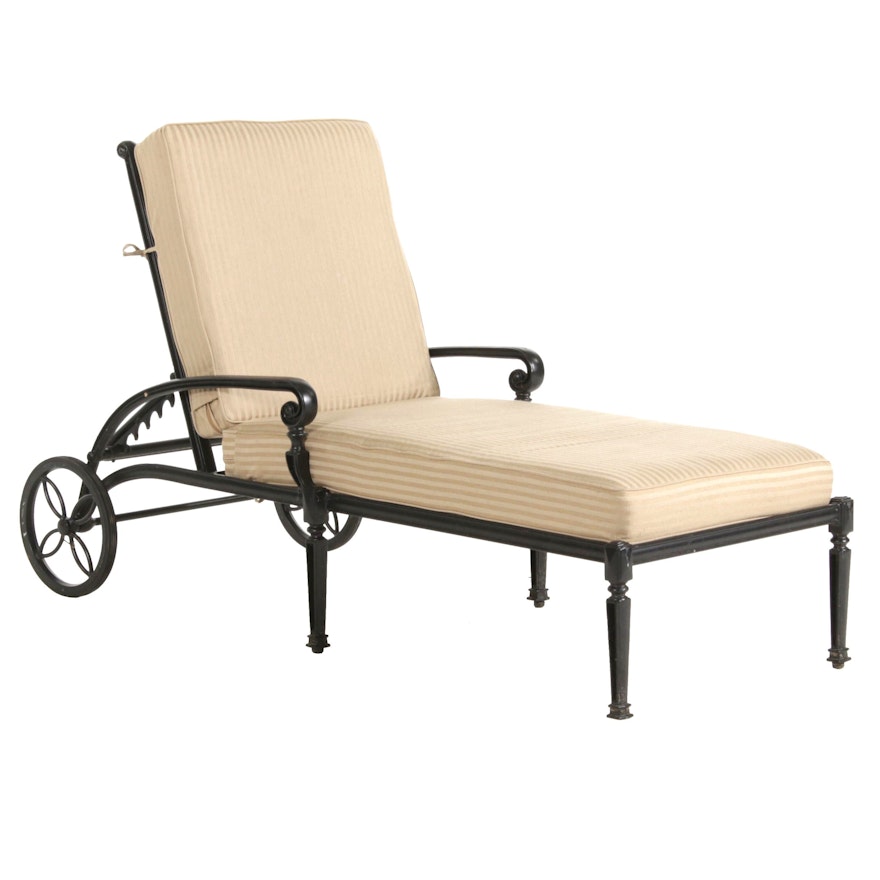 Frontgate Iron Framed Patio Chaise Lounge