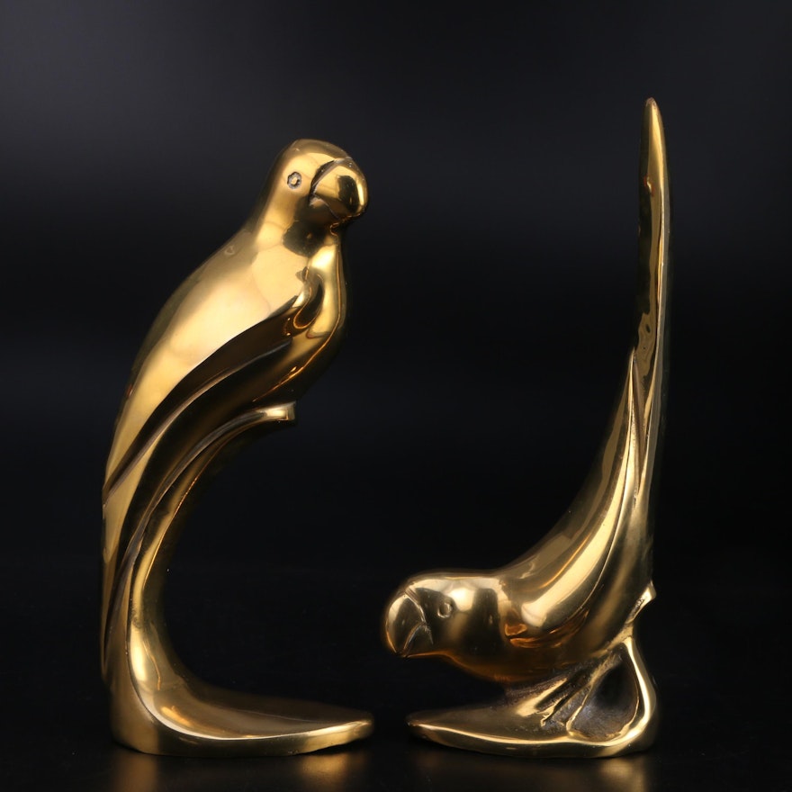 Pair of Brass Lorikeet Figurines