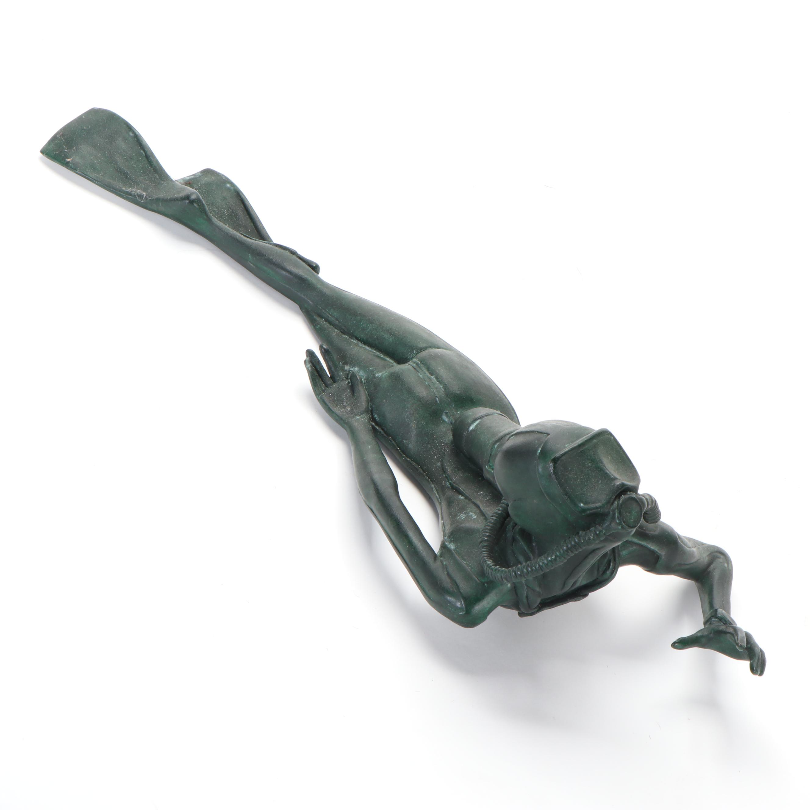 Tom Bowers Bronze Scuba Diver Sculpture "Seychelles," 1999