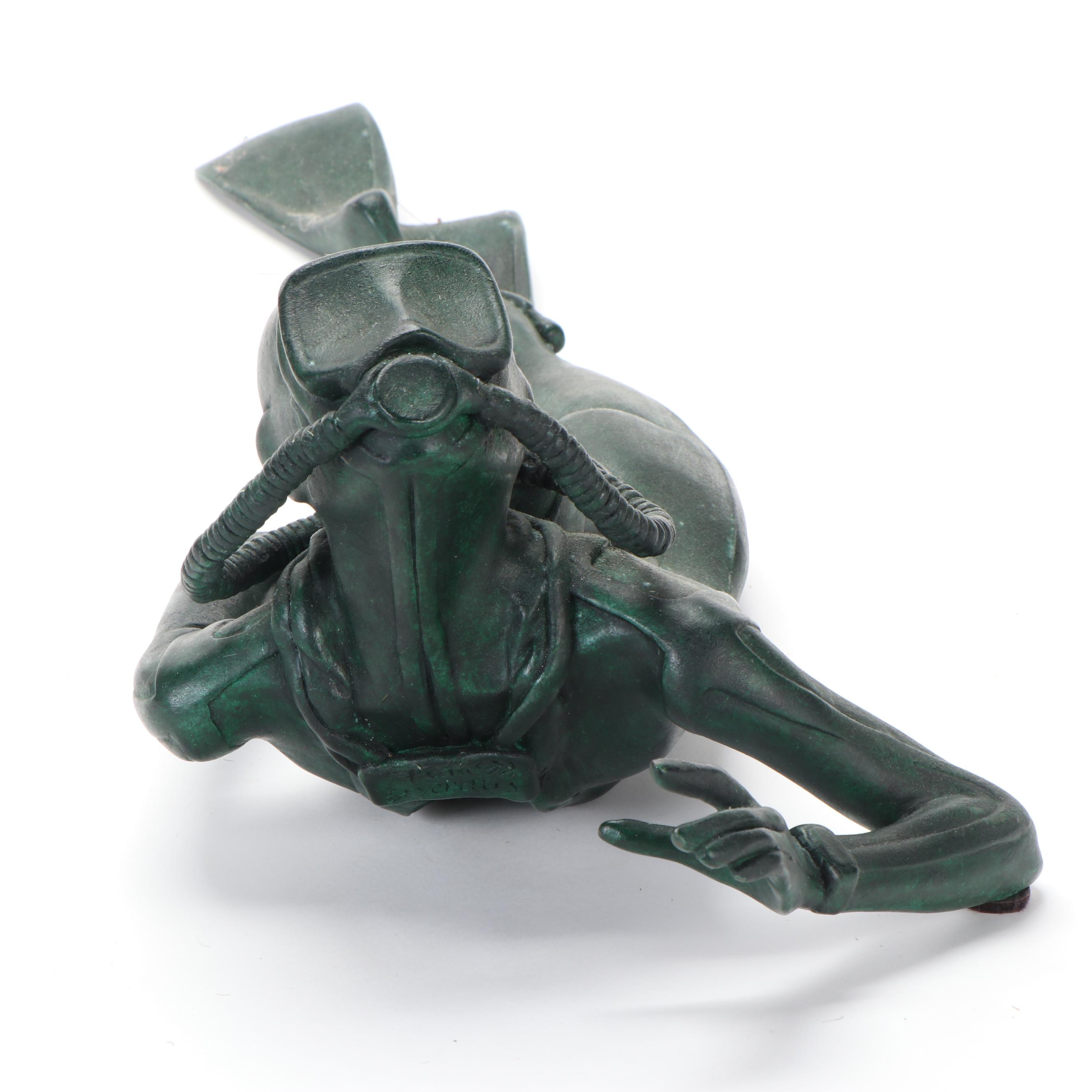 Tom Bowers Bronze Scuba Diver Sculpture "Seychelles," 1999