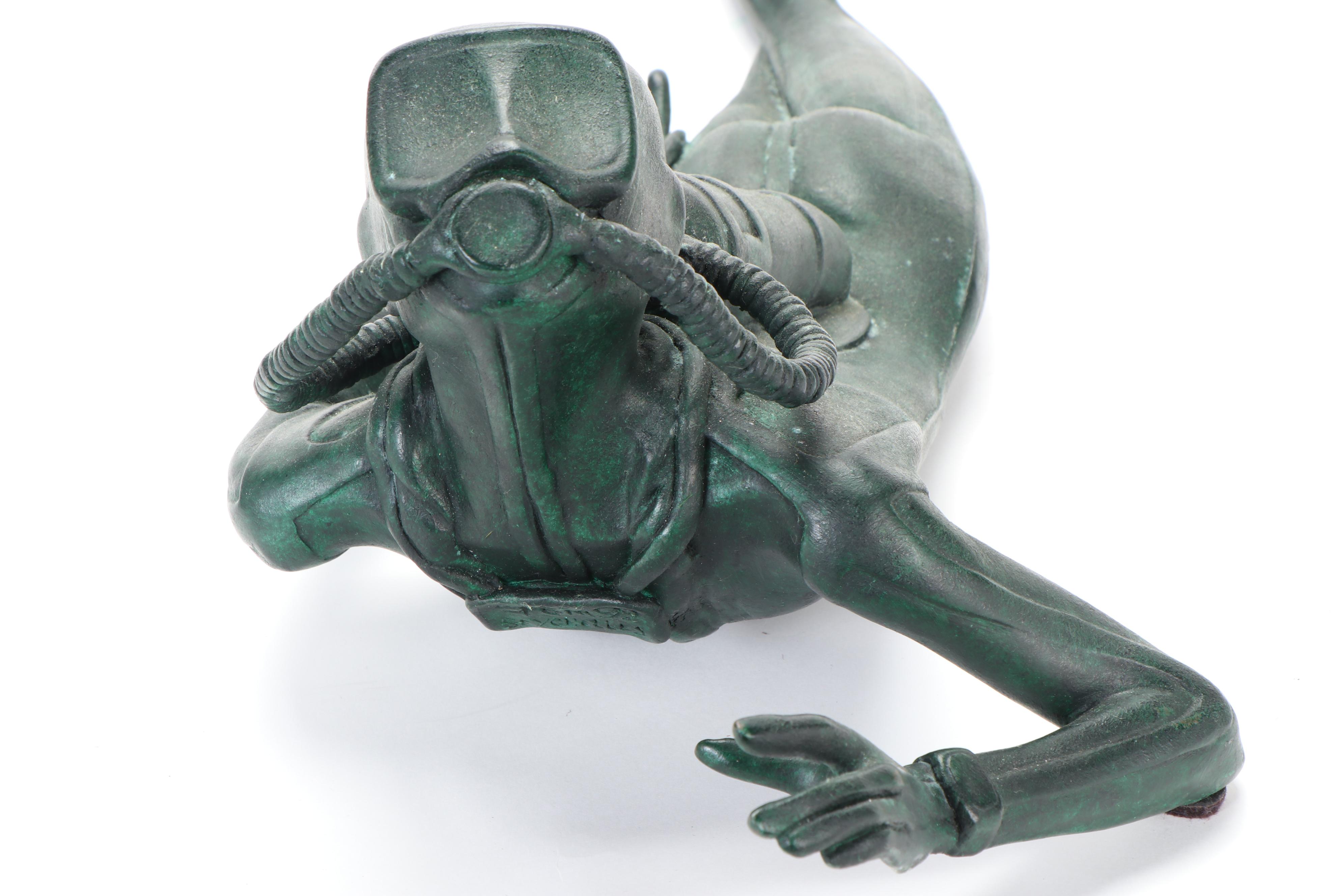 Tom Bowers Bronze Scuba Diver Sculpture "Seychelles," 1999