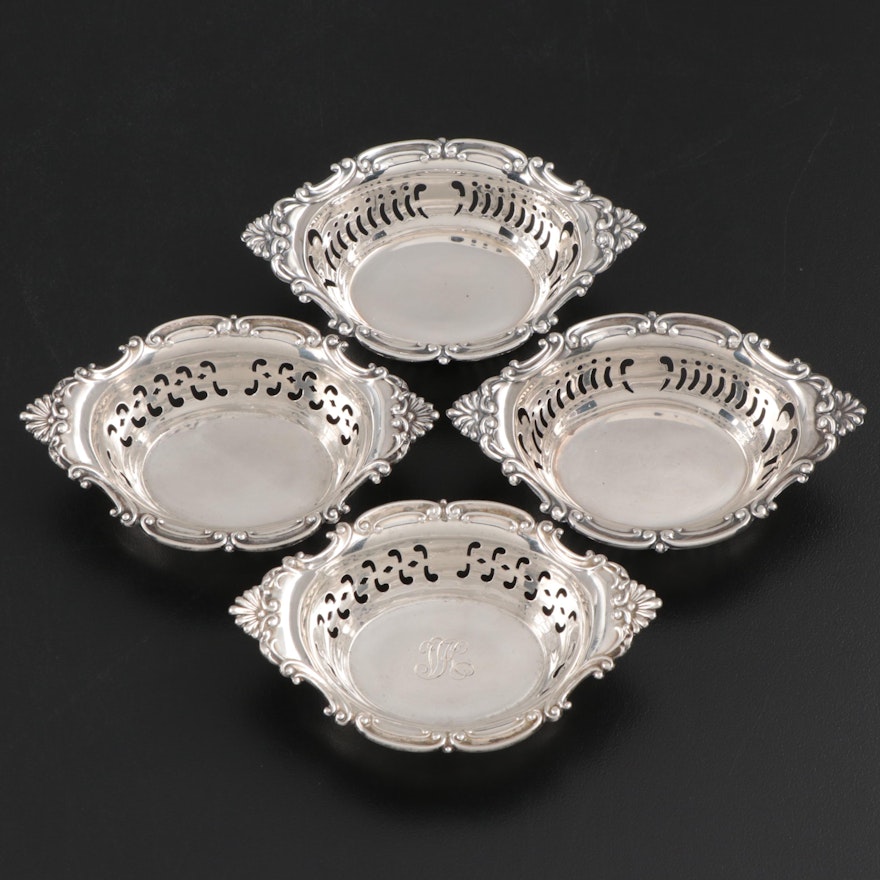 Gorham and Barker Brothers Silver Ltd. Sterling Silver Pierced Nut Bowls