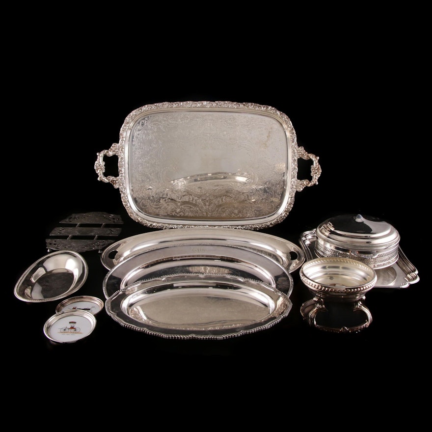 International and Other Silver Plate Serving Pieces, Mid to Late 20th Century