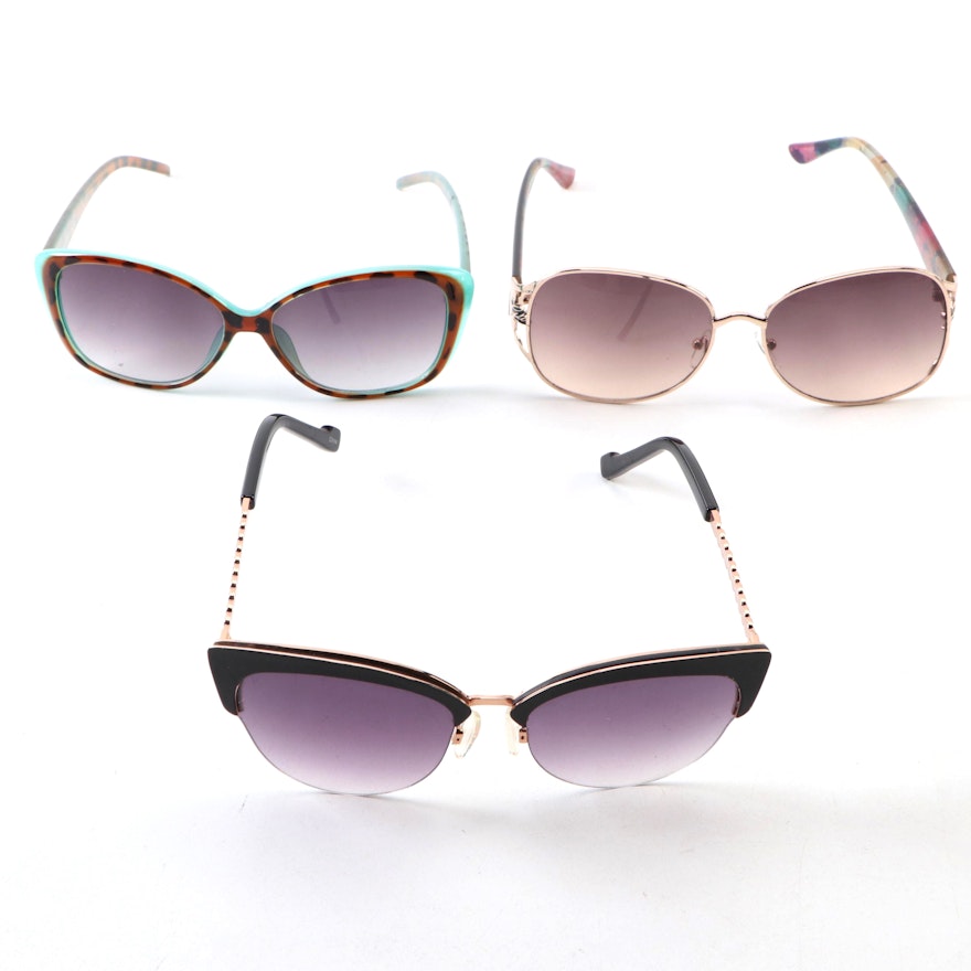 Jessica Simpson and Glo Cat Eye, Metal and Modified Style Sunglasses