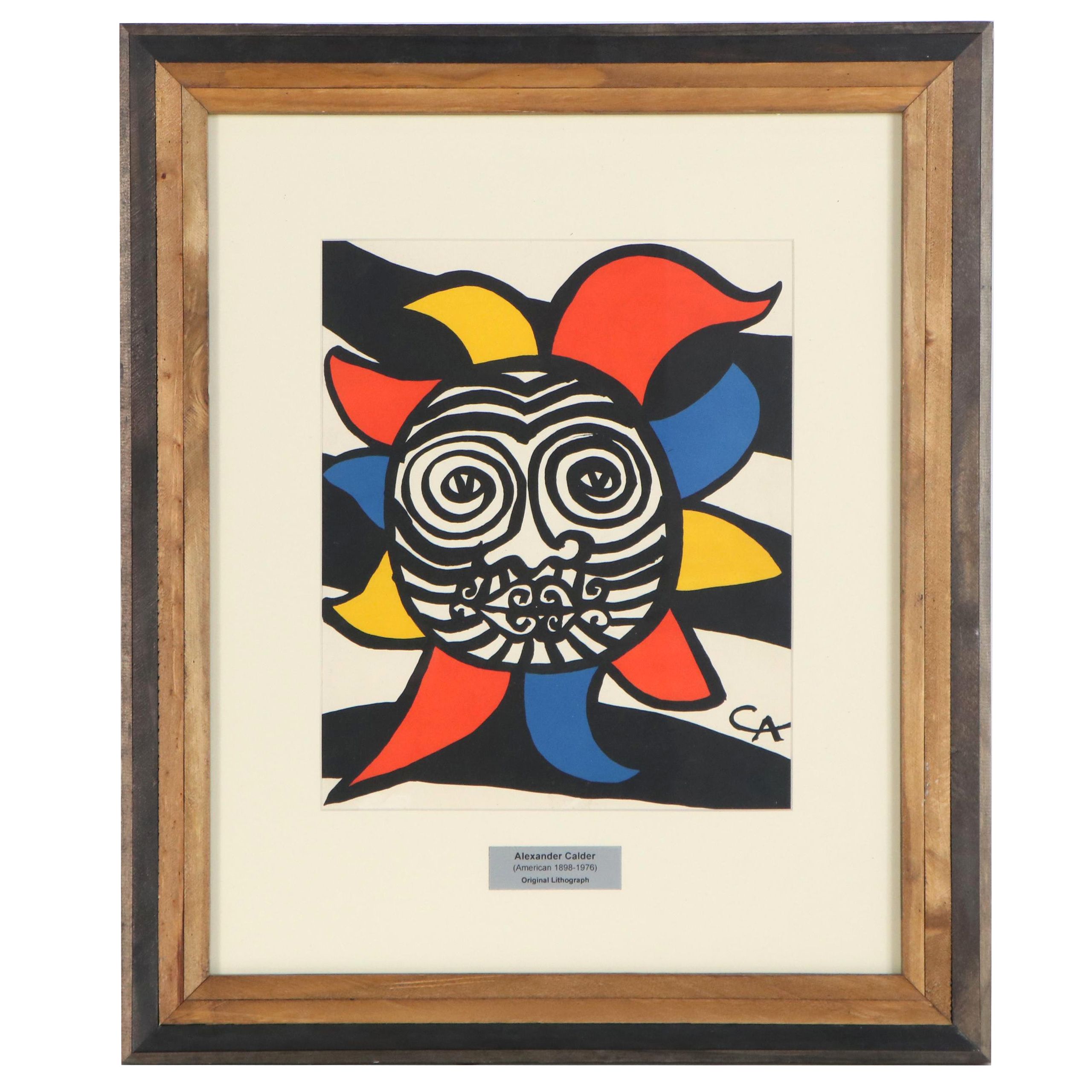 Alexander Calder Color Lithograph Cover for "Derrière le Miroir," 1966