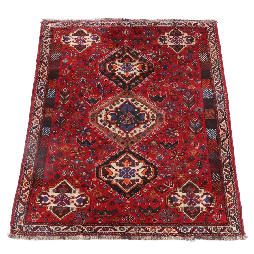 5'10 x 8'6 Hand-Knotted Persian Shahsavan Wool Rug