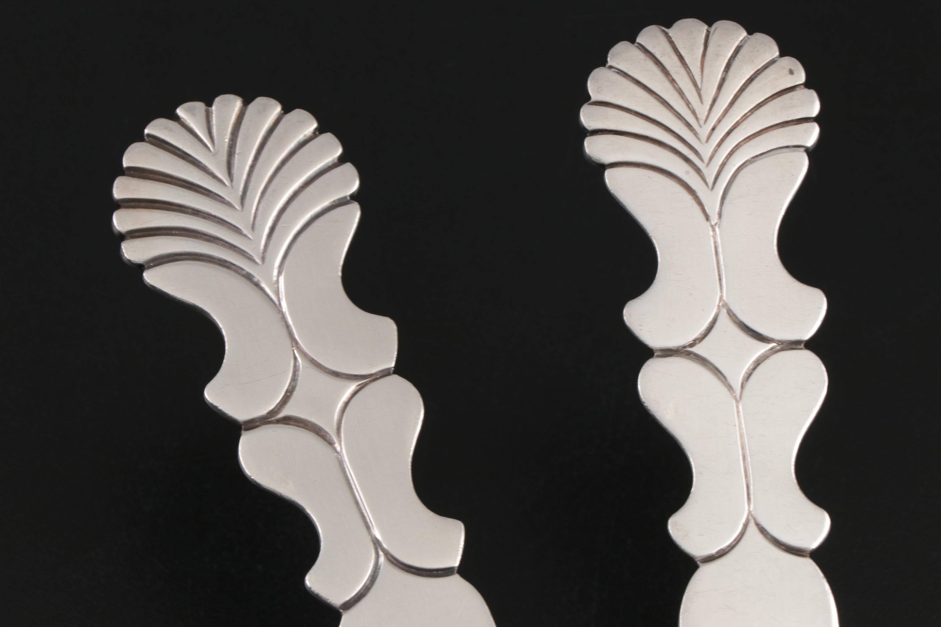 Sanborns Mexican Sterling Silver Salad Serving Set, Mid-20th C.