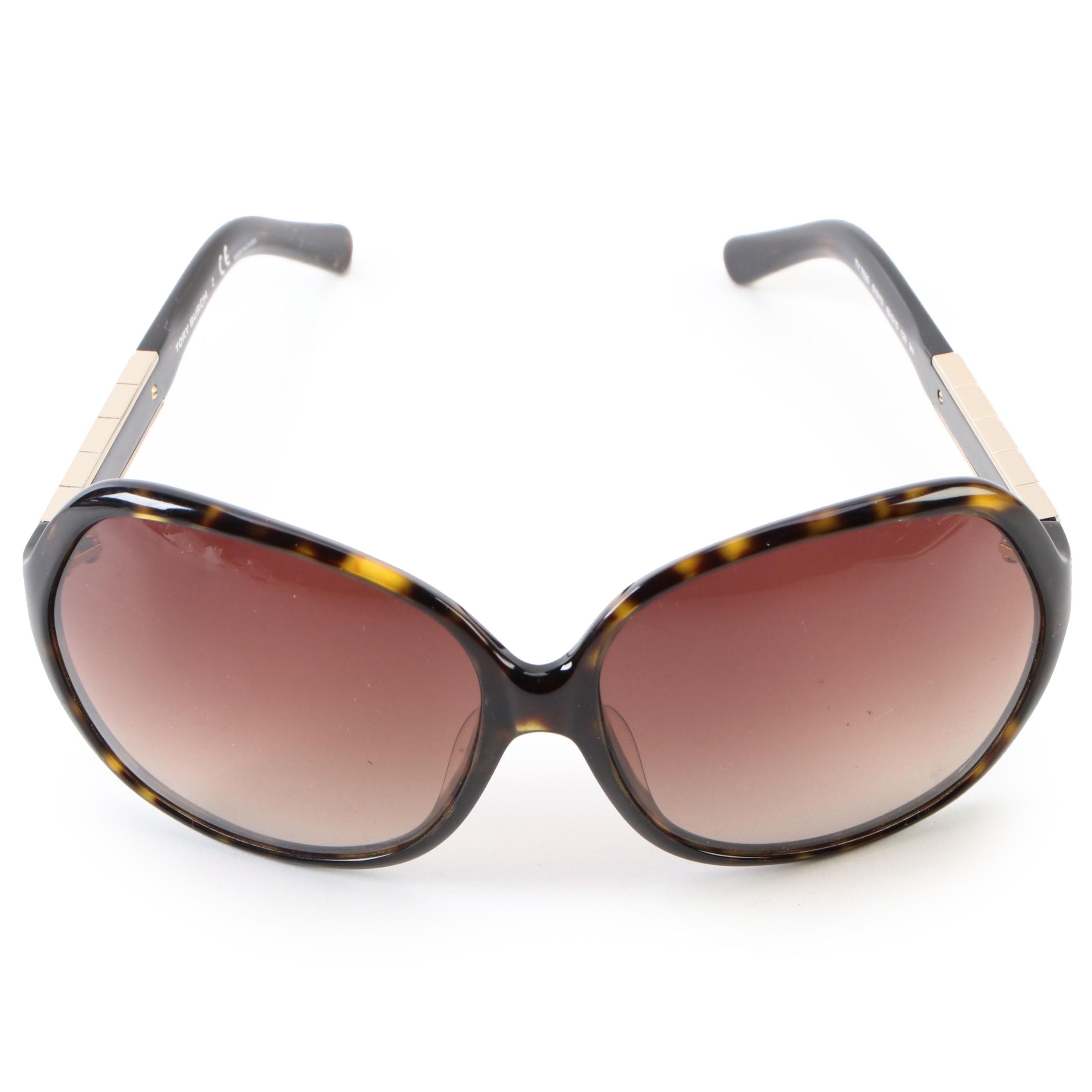 Tory Burch Studded Faux Tortoise Gradient Lens Sunglasses