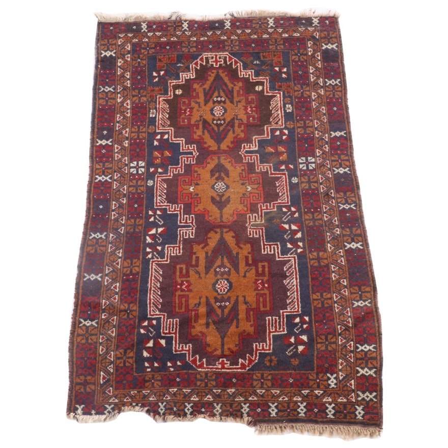 3'6 x 6'6 Hand-Knotted Persian Yalameh Wool Rug