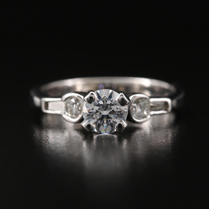 14K Diamond and Cubic Zirconia Ring