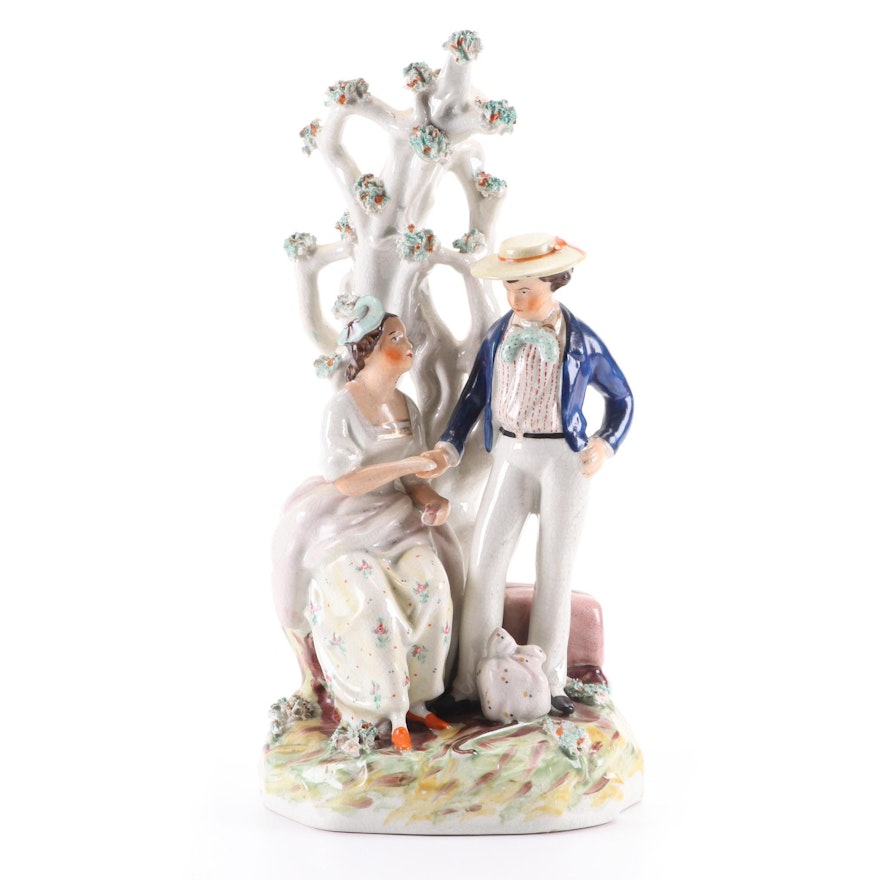 Staffordshire Pearlware Sailor's Farewell Figurine, Early to Mid 19th Century