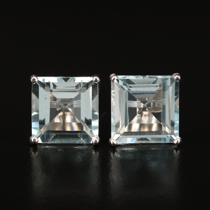 14K Aquamarine Stud Earrings