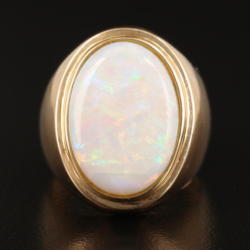 14K Bezel Set Opal Ring