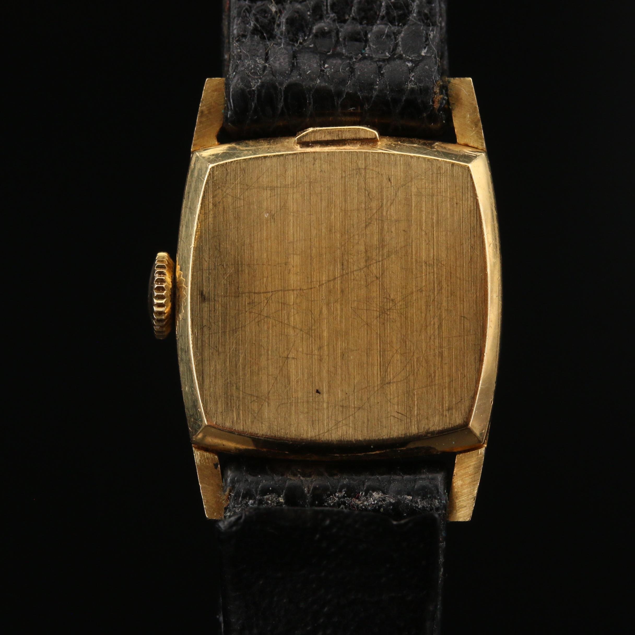 Vintage Gubelin 18K Yellow Gold Stem Wind Watch