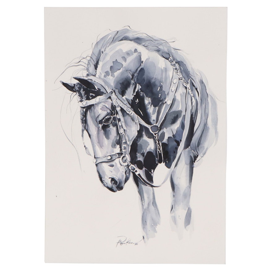 Pippa Kim Watercolor Painting of a Horse, 2020