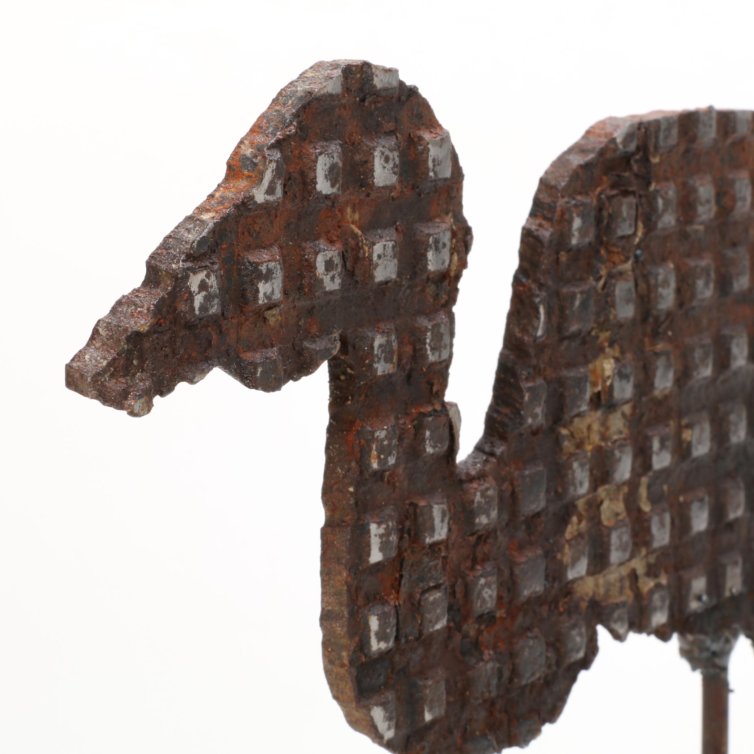 Tim Kaulen Welded Iron Heron Sculpture, 21st Century