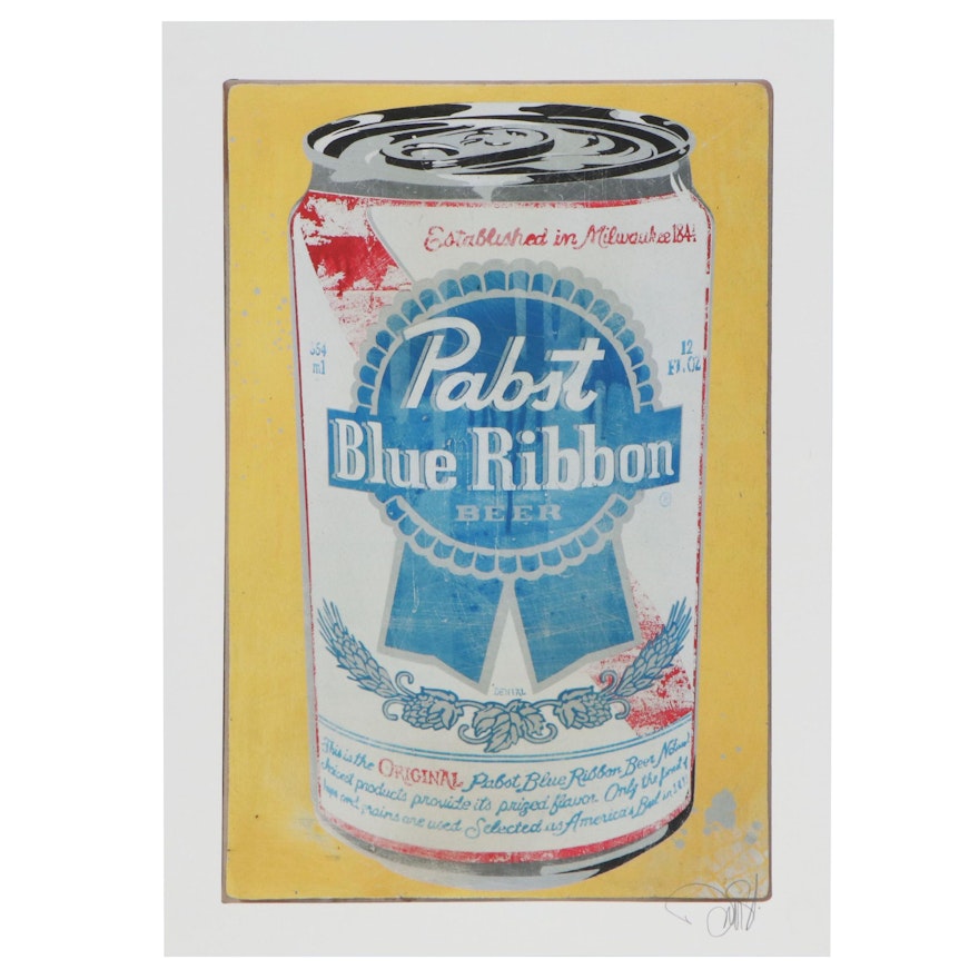 Enjoy Denial Pop Art Giclée "Pabst (Yellow)," 21st Century