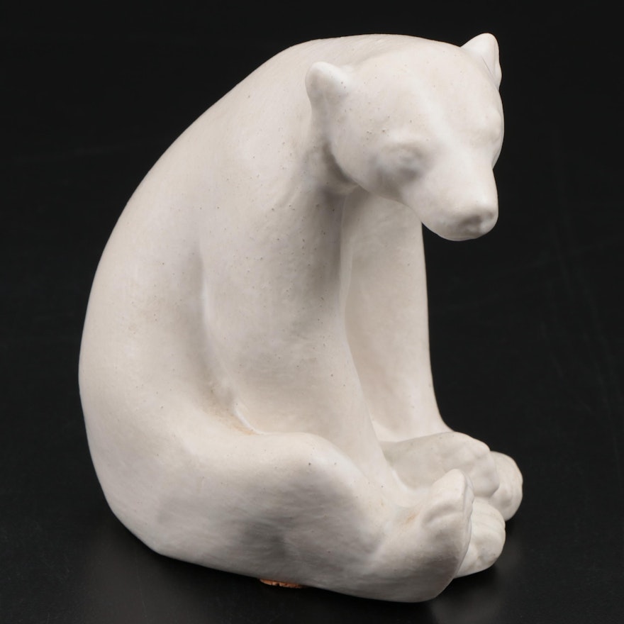 Rookwood Pottery "Honey Bear" Glazed Ceramic Paperweight After Louise Abel, 1997