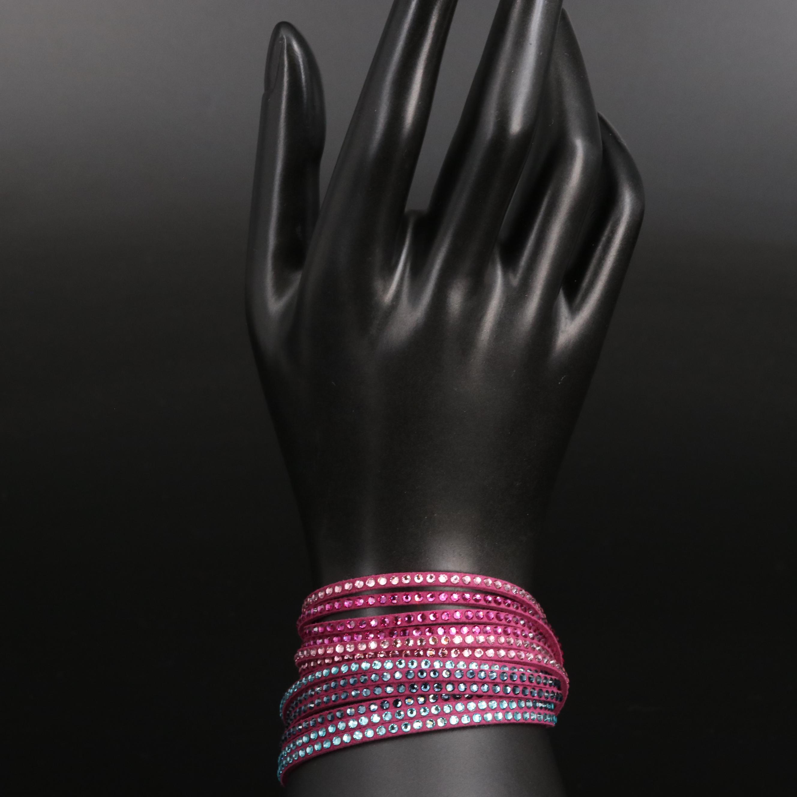 Swarovski Crystal "Suede Wrap Bracelets