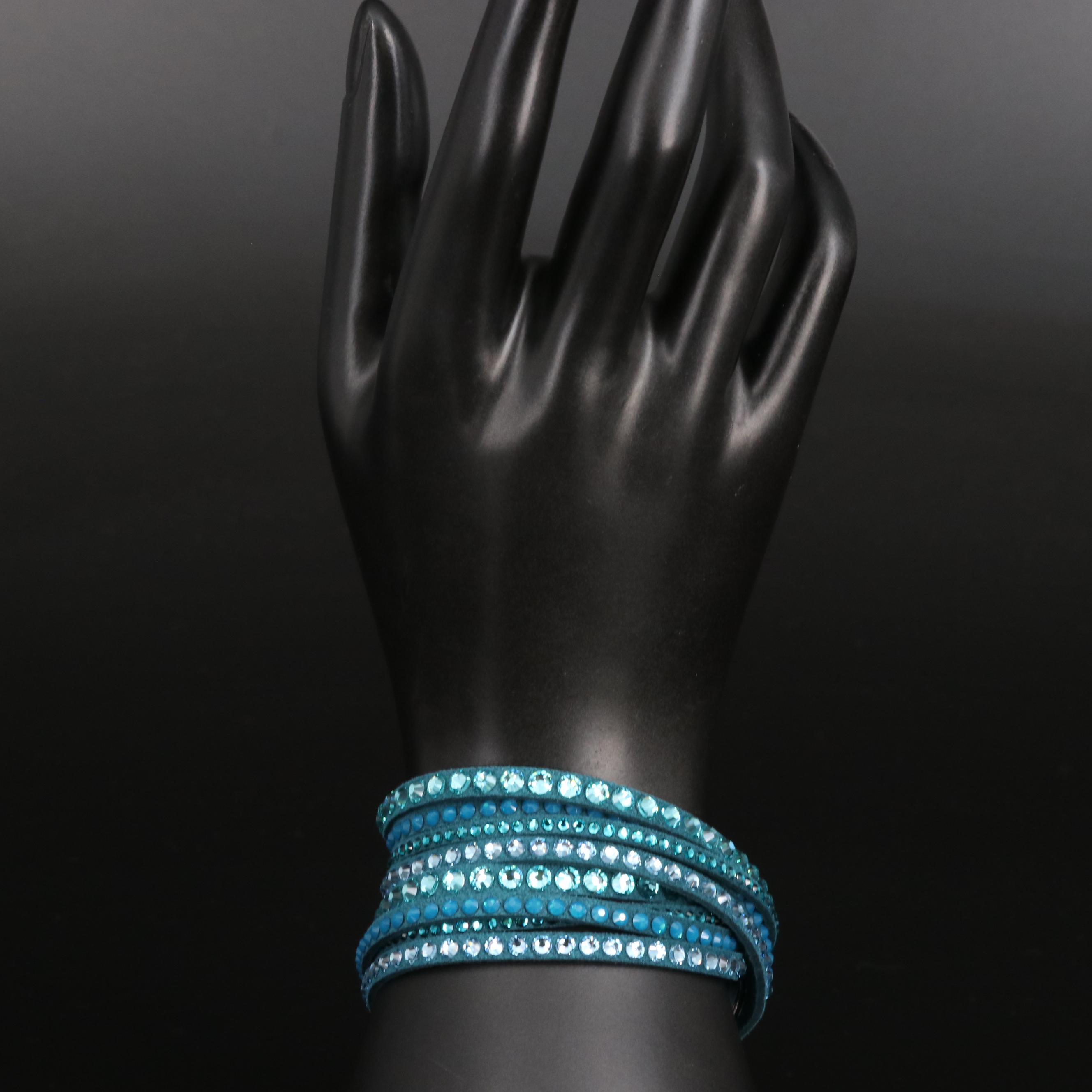 Swarovski Crystal "Suede Wrap Bracelets